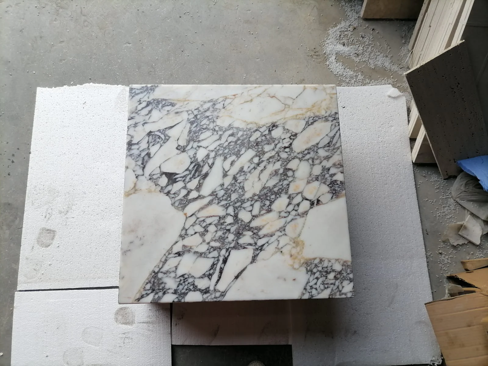 Calacatta Viola Marble Rectangular Prism Block Design Coffee Table (W)24" (L)24" (H)12" - Image 11