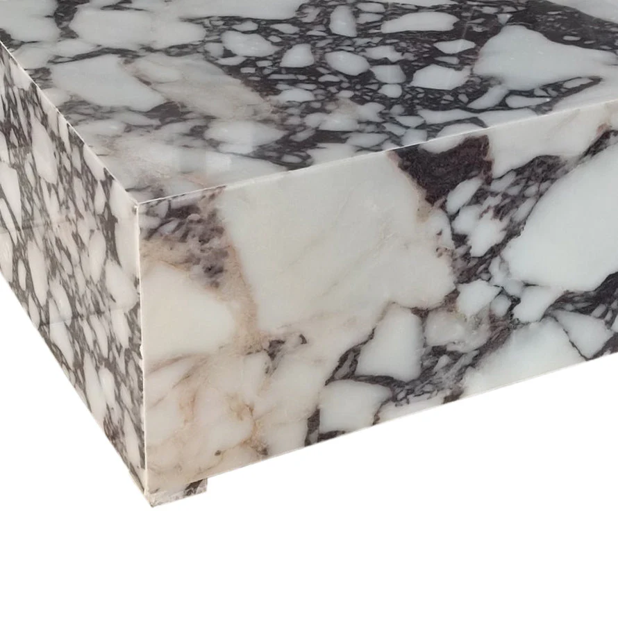 Calacatta Viola Marble Rectangular Prism Block Design Coffee Table (W)24" (L)24" (H)12" - Image 5