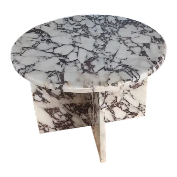 Calacatta Viola Marble Round Polished Coffee Table (D)24" (H)16" - Image 2