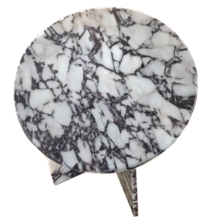 Calacatta Viola Marble Round Polished Coffee Table (D)24" (H)16" - Image 3