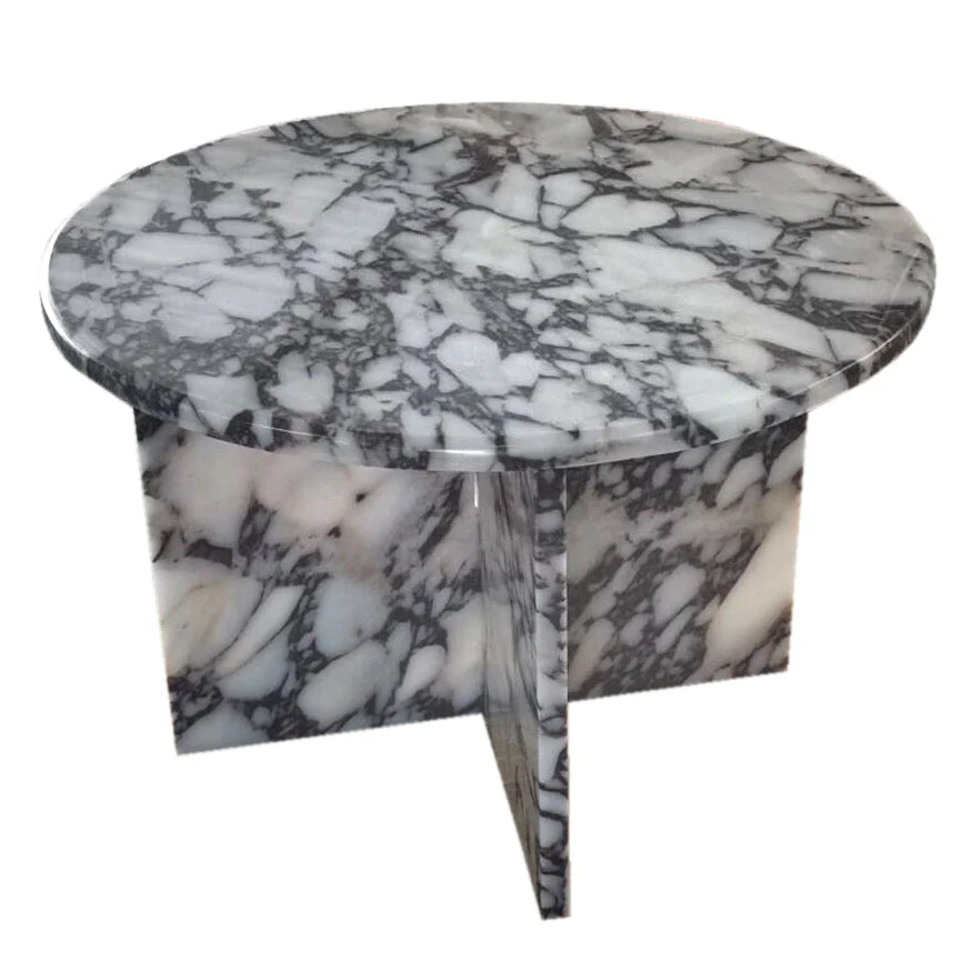 Calacatta Viola Marble Round Polished Coffee Table (D)24" (H)16" - Image 4