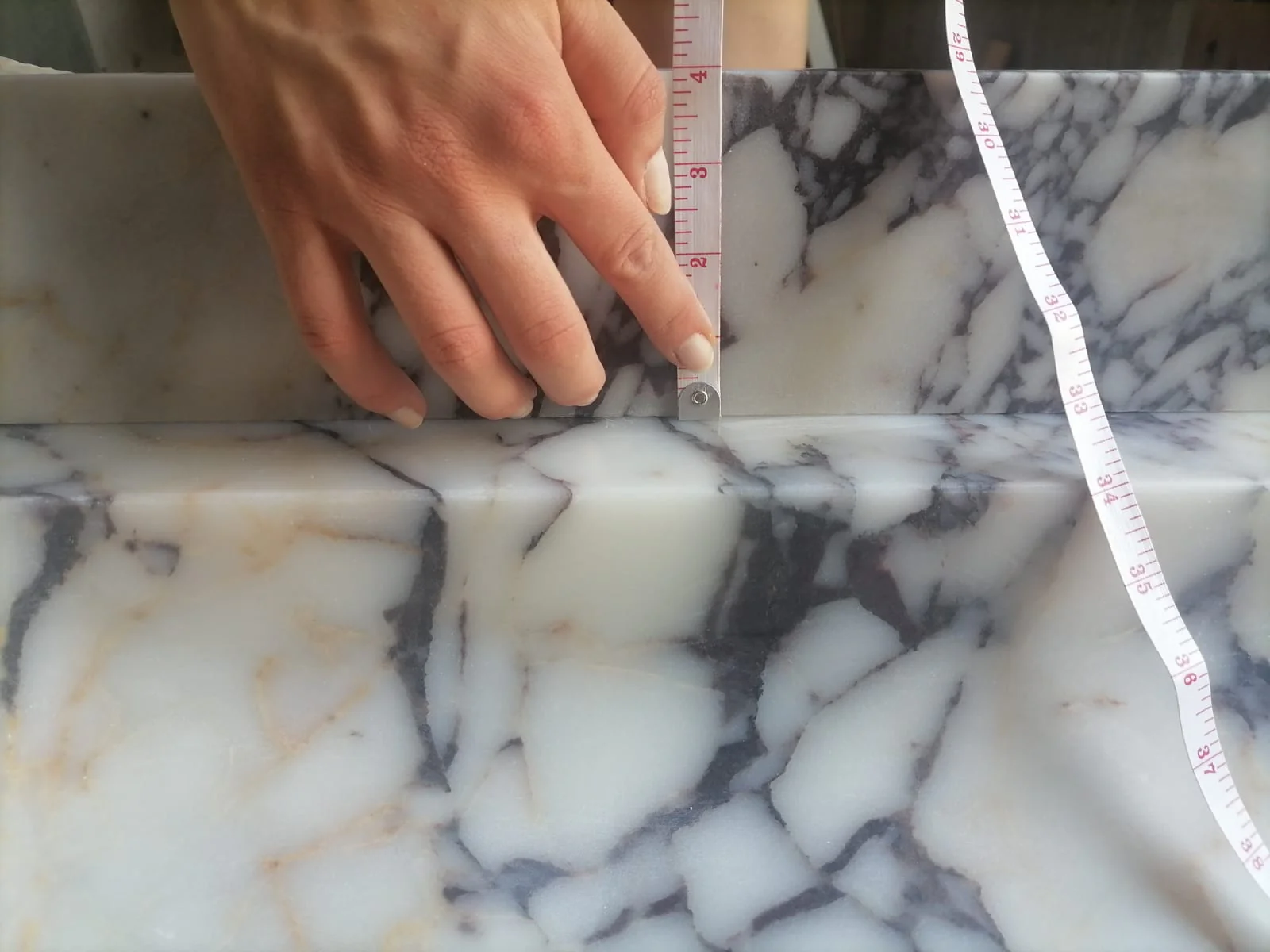 Calacatta Viola Marble Wall-mount Bathroom Vanity carved from Solid Block (W)20" (L)52" - Image 2