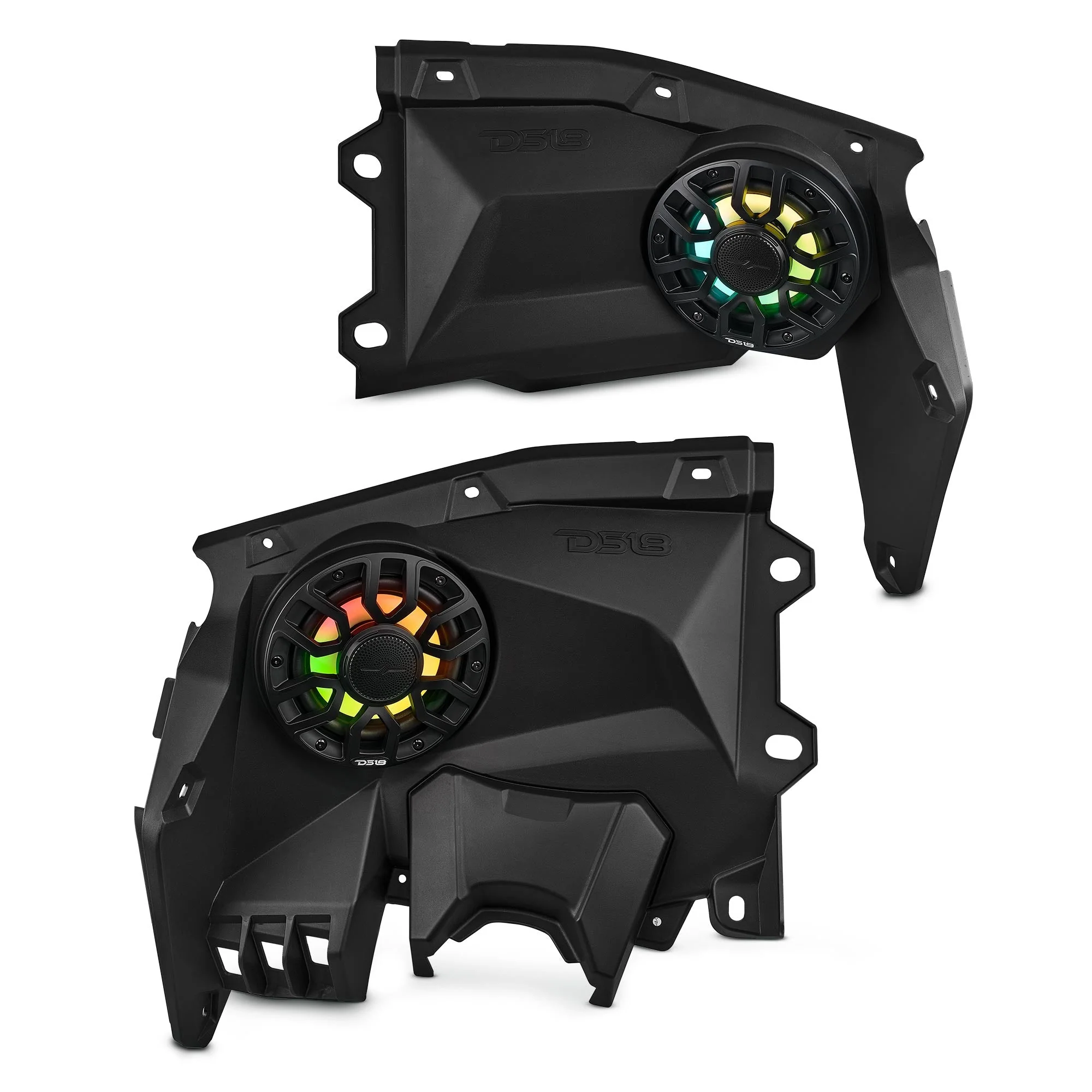 Can-Am Maverick X3 Stage 4 Dash Panel Speaker Enclosures + Driver and Passenger Side Under Seat Subwoofer Enclosure and Pair of Tower Speakers - 3800W MAX - Image 3