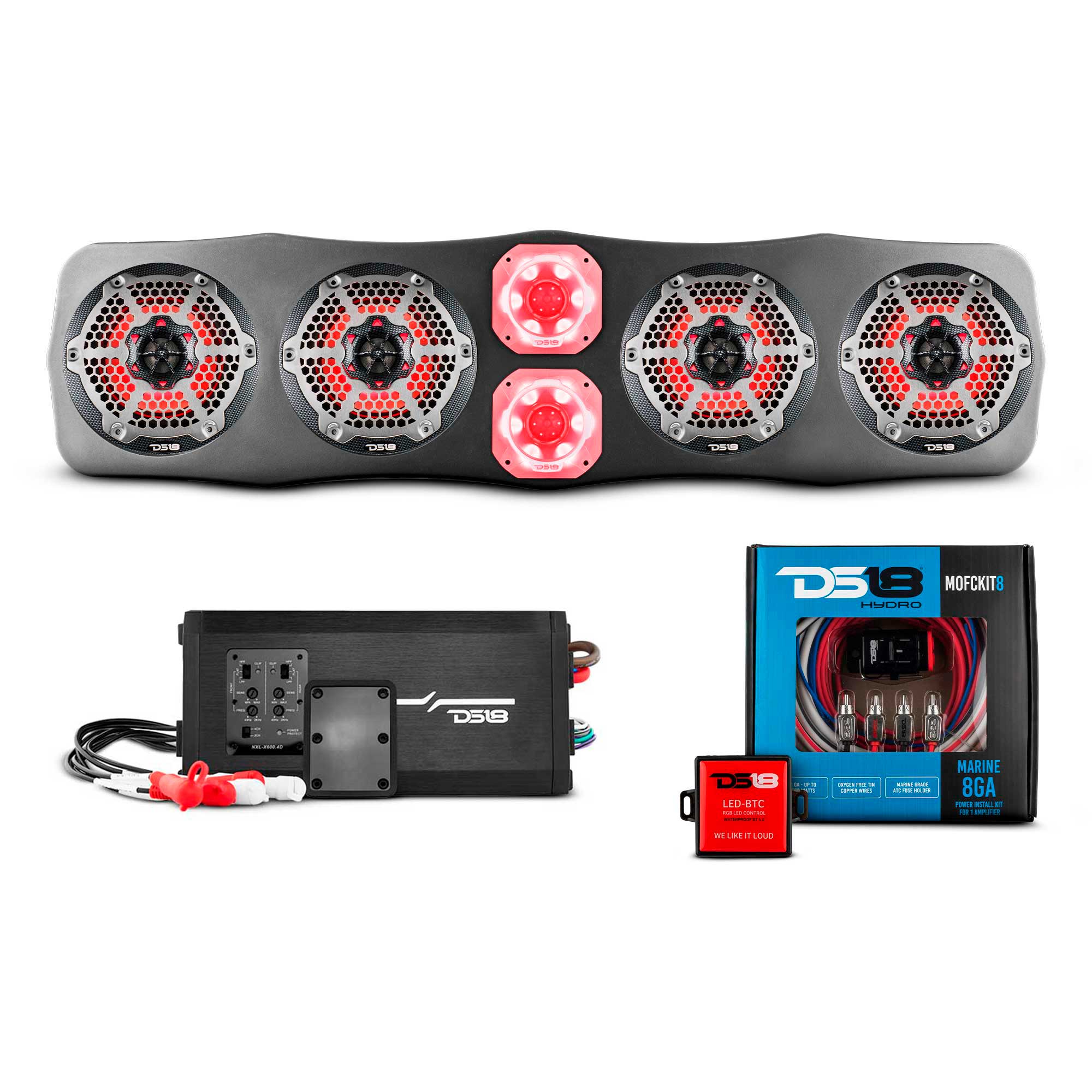 CAN-AM Soundbar With Amplifier and Installation Kit - Loaded with 4x 6.5" Marine Speakers & 2x 4" Super Bullet Tweeters - Image 6