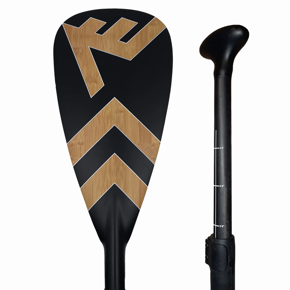 Carbon-Fiberglass Adjustable Paddle with ABS Edge  - Bamboo/Caribbean - Image 5