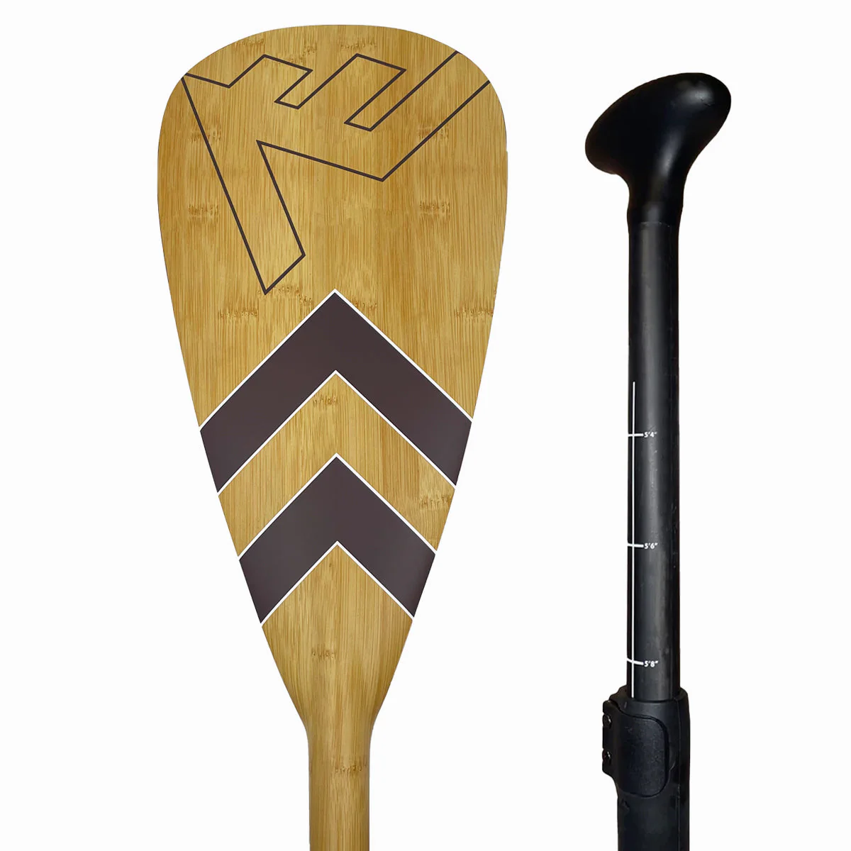 Carbon-Fiberglass Adjustable Paddle with ABS Edge  - Bamboo/Caribbean - Image 6