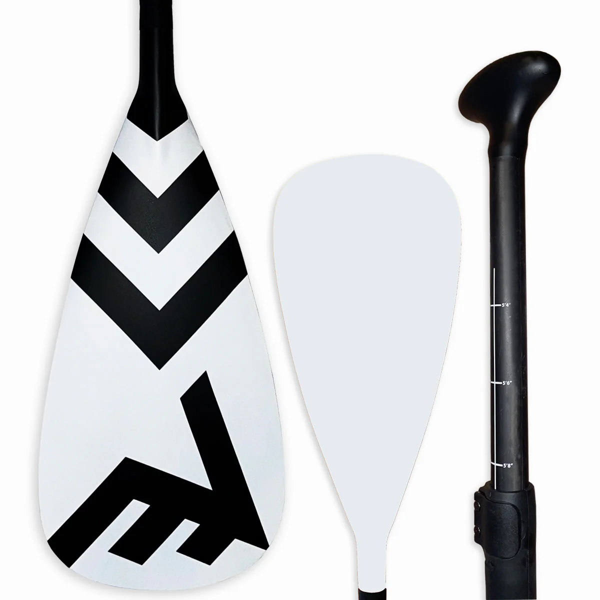 Carbon-Fiberglass Adjustable Paddle with ABS Edge  - White - Image 3