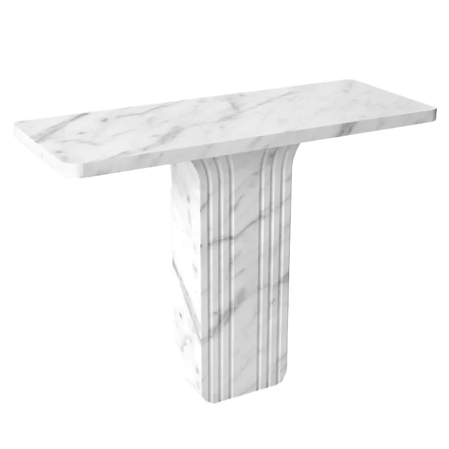 Carrara White Marble Designer Console Polished (W)15" (L)40" (H)32" - Image 2