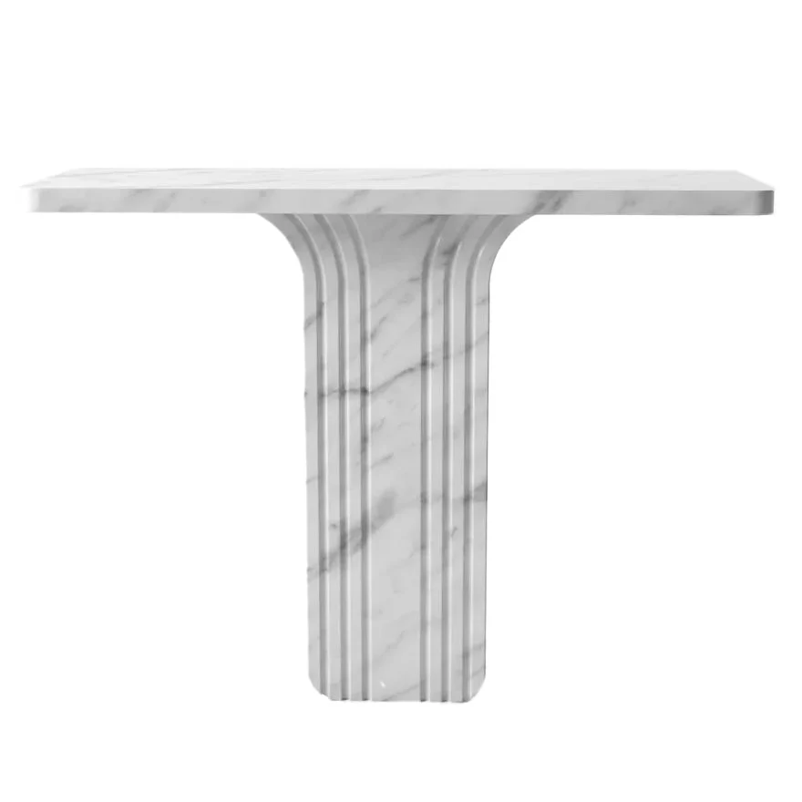 Carrara White Marble Designer Console Polished (W)15" (L)40" (H)32" - Image 3