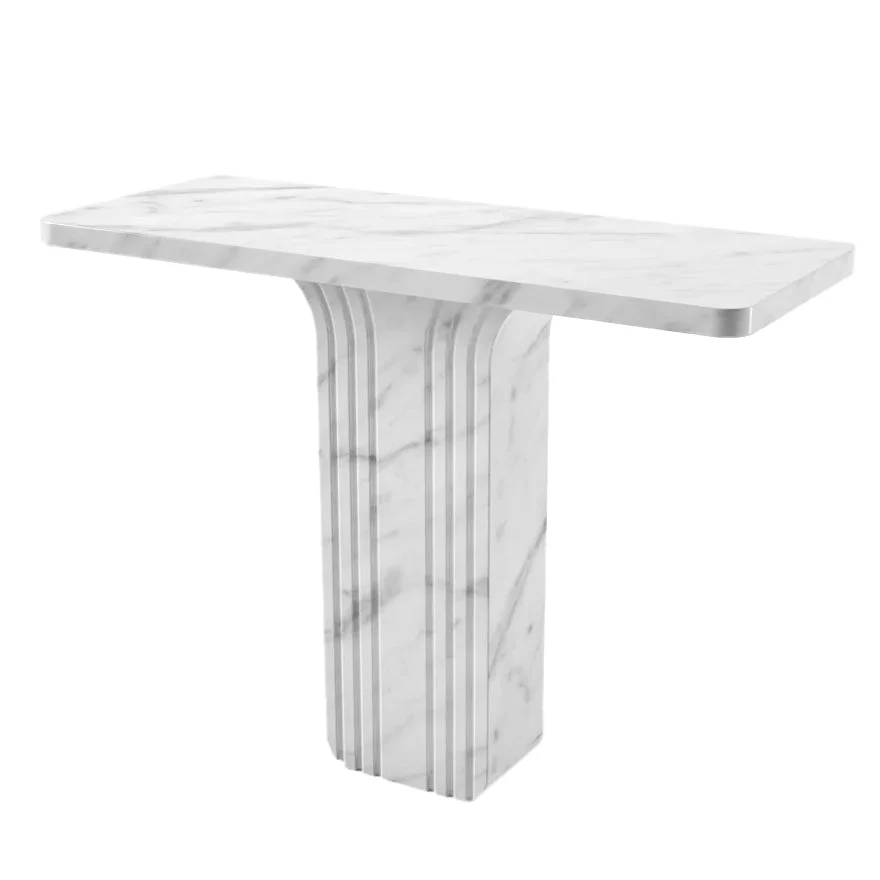 Carrara White Marble Designer Console Polished (W)15" (L)40" (H)32" - Image 4