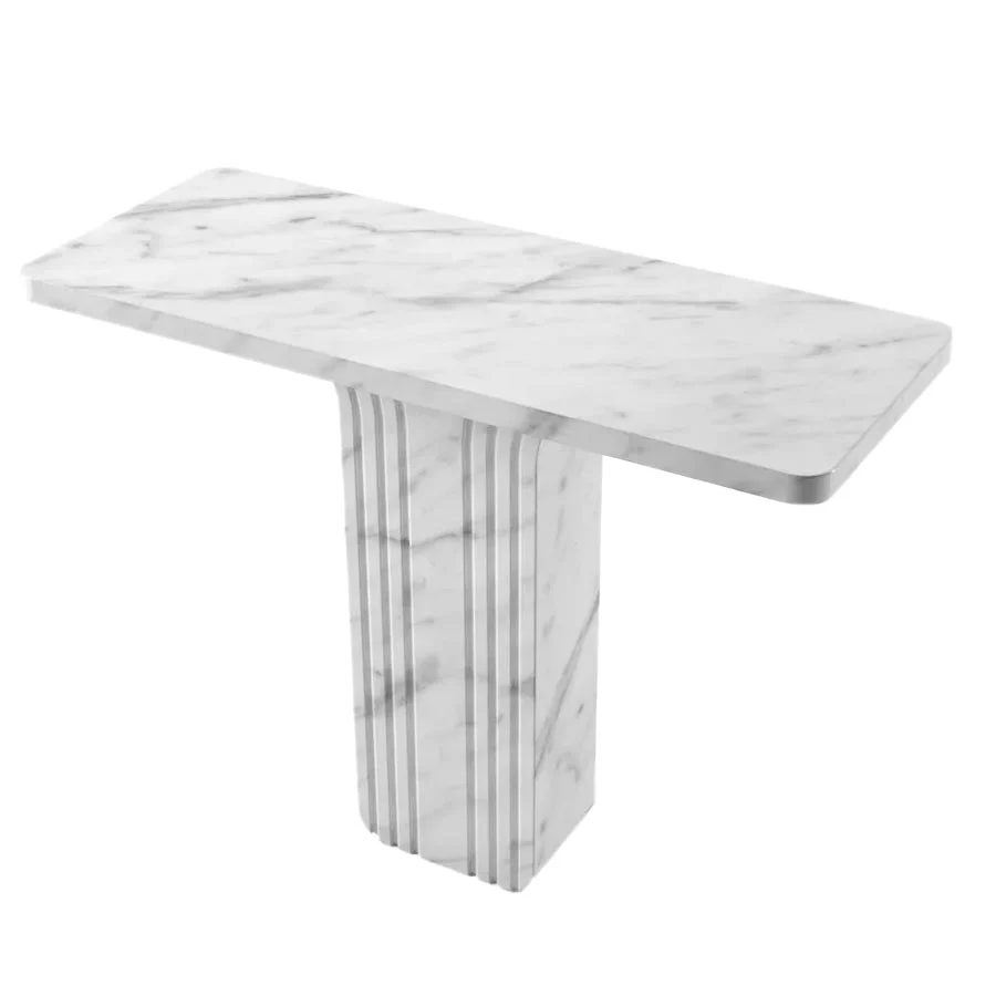 Carrara White Marble Designer Console Polished (W)15" (L)40" (H)32" - Image 5