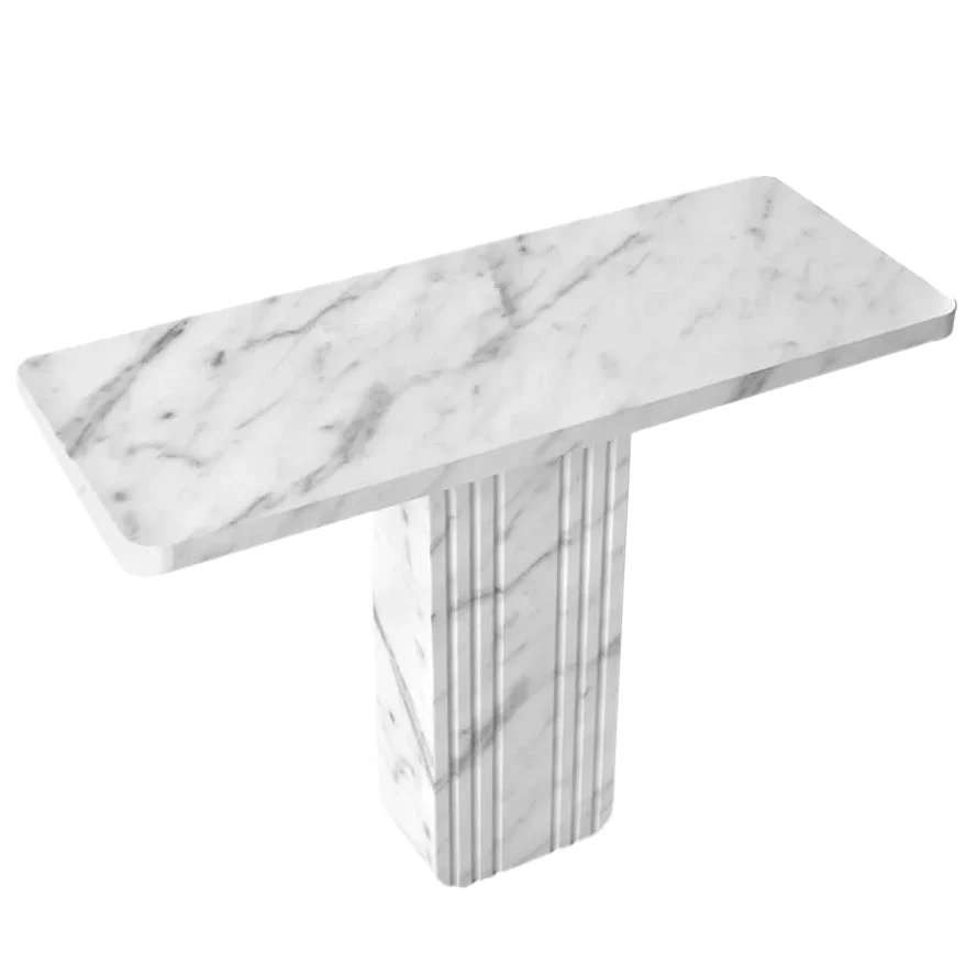 Carrara White Marble Designer Console Polished (W)15" (L)40" (H)32" - Image 7