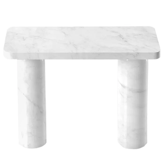 Carrara White Marble Designer Round Legs Console Polished - Image 6