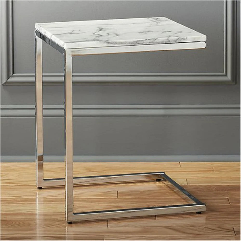 Carrara White Marble End/Side Table Square Polished - Image 3