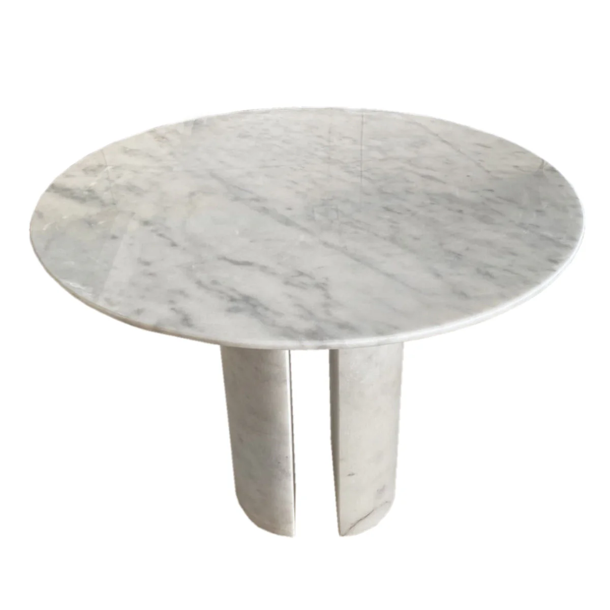 Carrara White Marble End/Side Table with Marble Legs Polished (D)18" (H)22" - Image 2