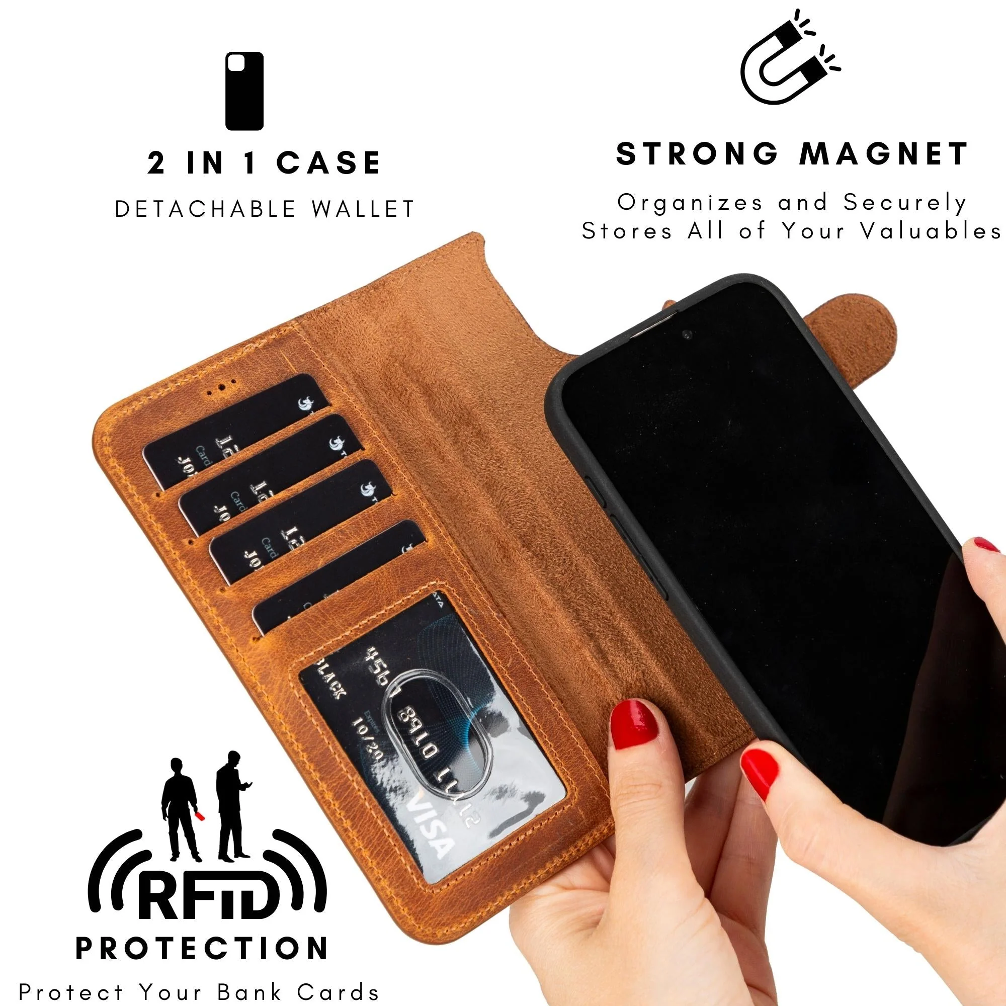 Casper iPhone 14 Series Detachable Leather Wallet Case - Image 123