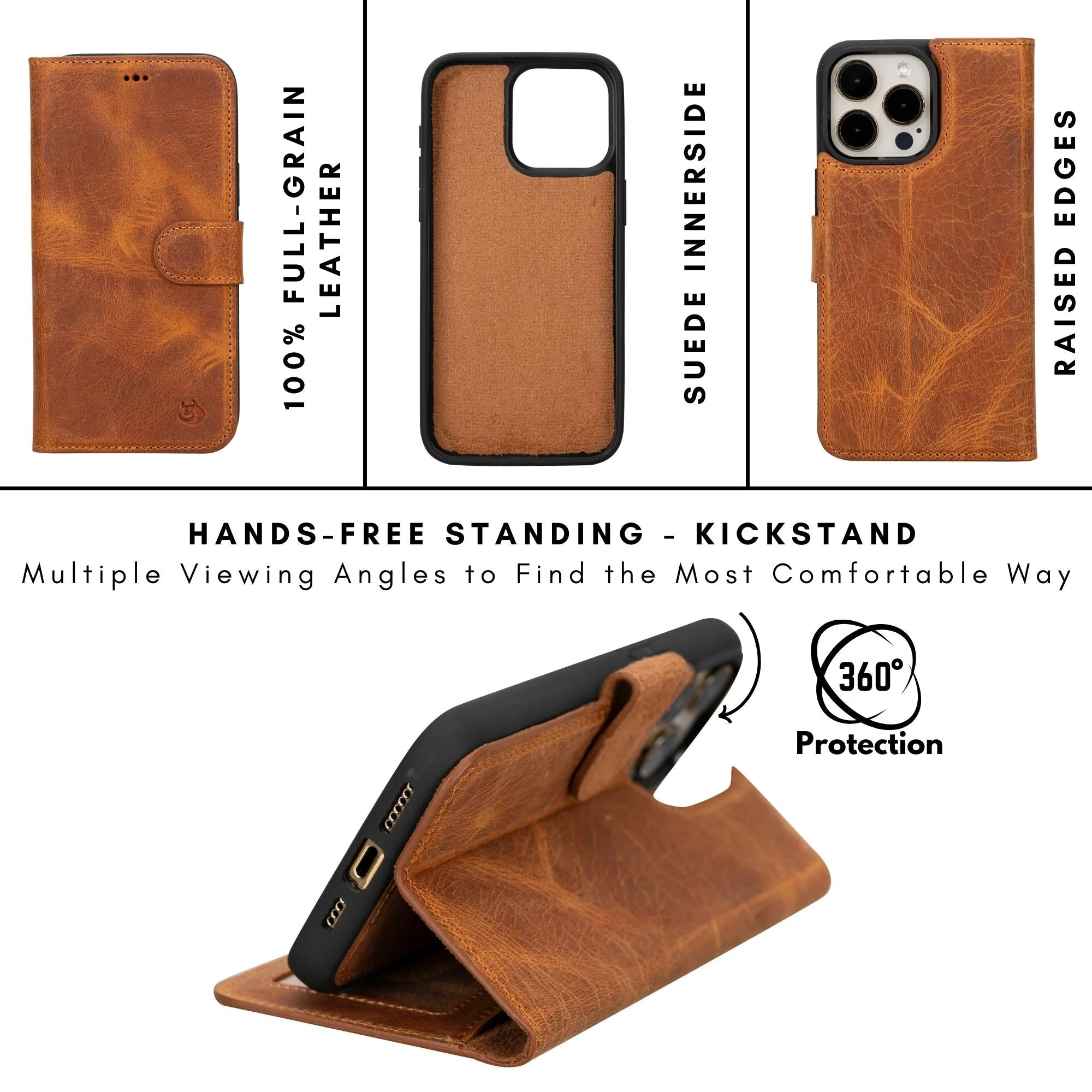 Casper iPhone 14 Series Detachable Leather Wallet Case - Image 36