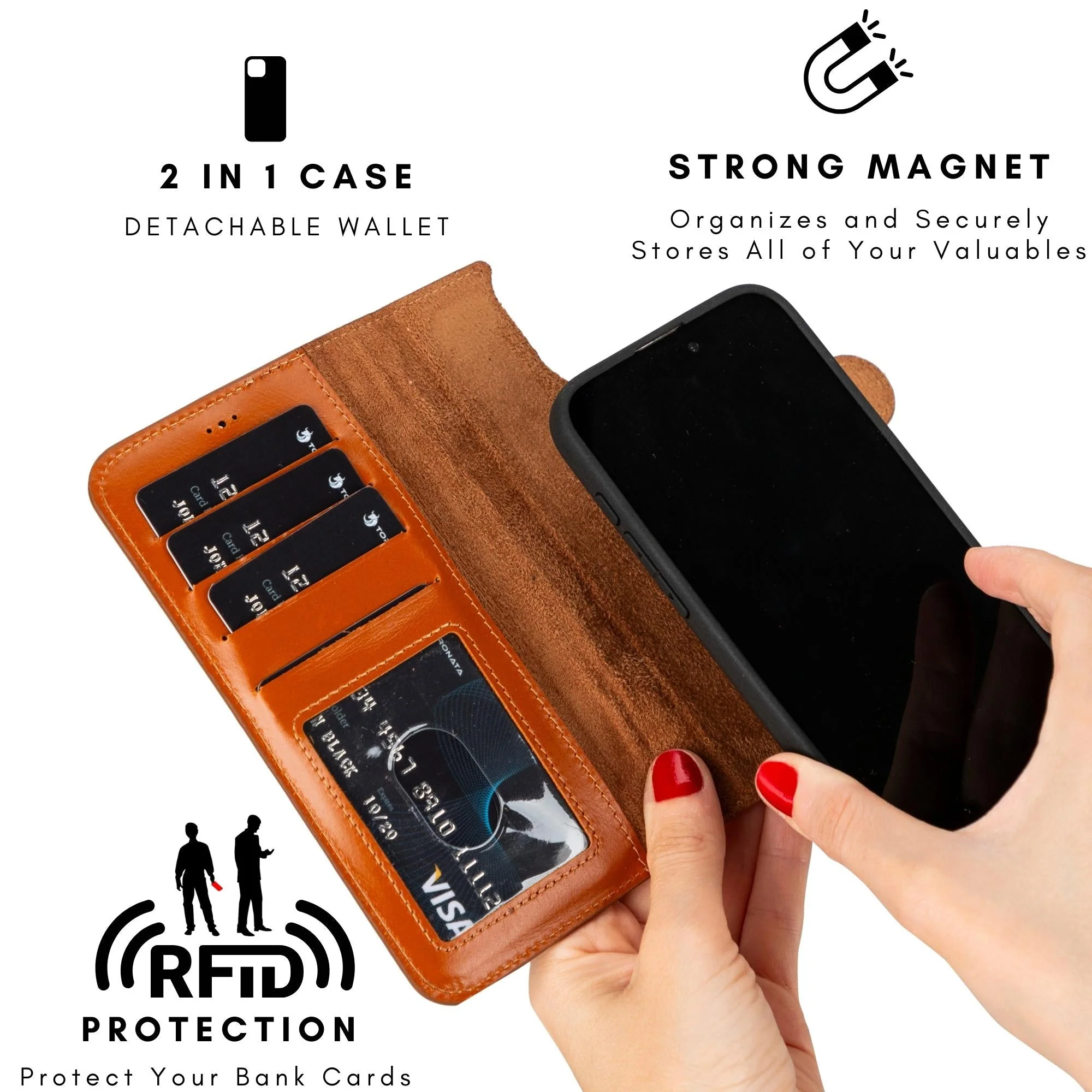Casper iPhone 14 Series Detachable Leather Wallet Case - Image 90
