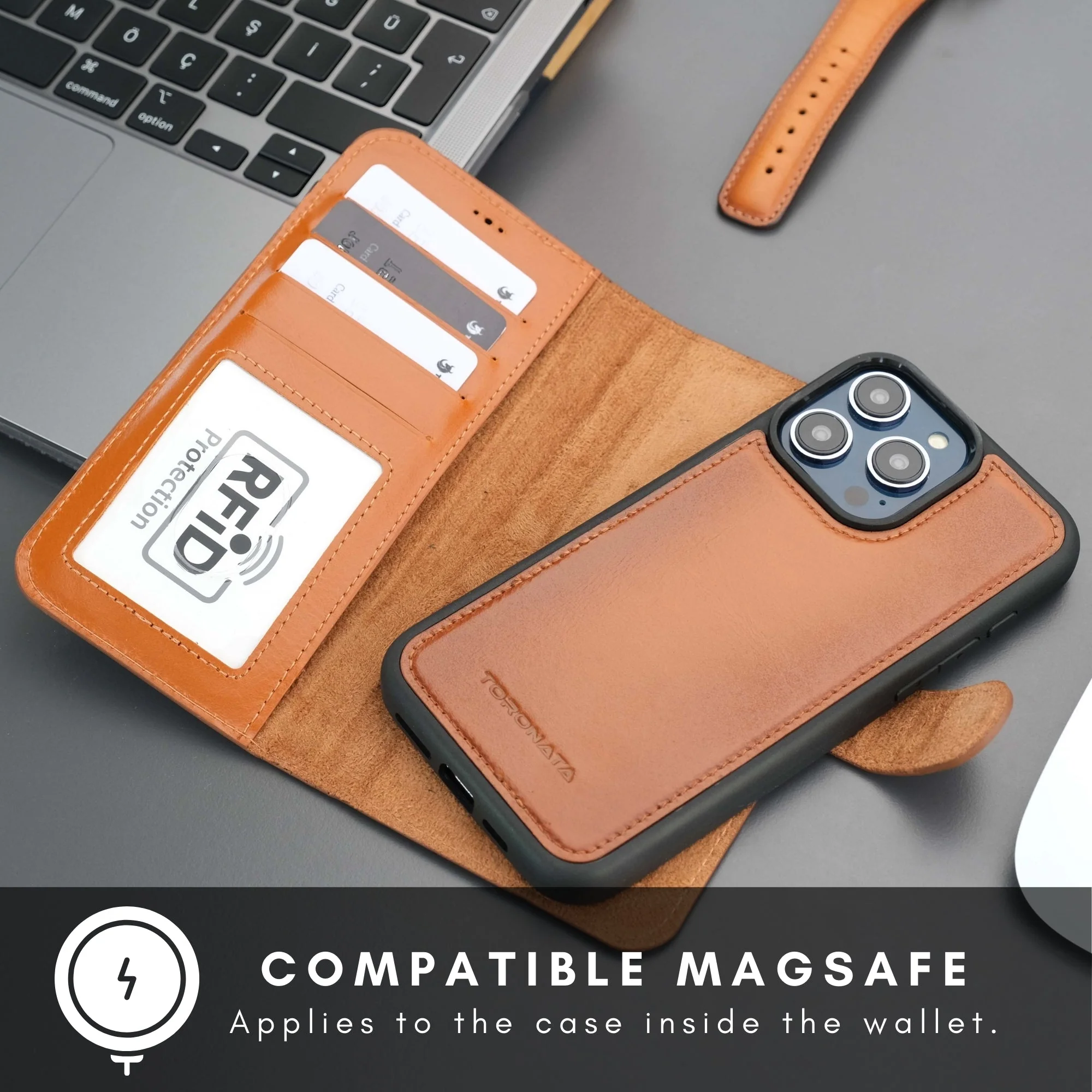 Casper iPhone 16 Pro Wallet Case Leather MagSafe - Image 3