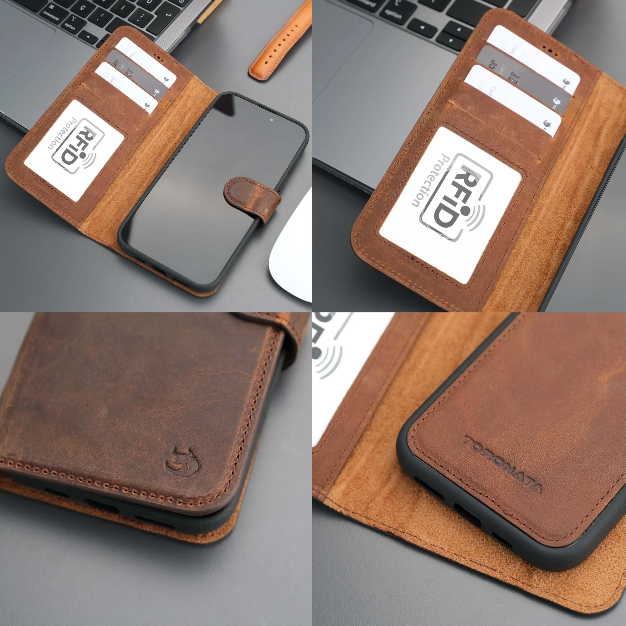Casper Leather iPhone 15 Plus Wallet Case | Detachable MagSafe Compatible RFID Protection - Image 18