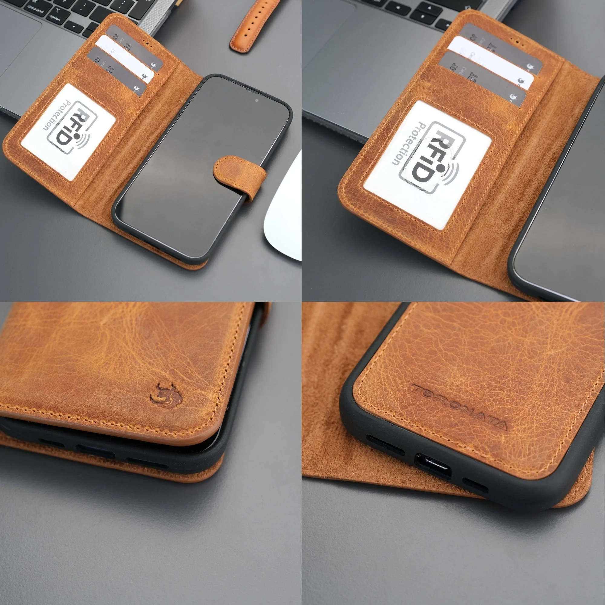 Casper Leather iPhone 15 Pro Max Wallet Case | Detachable MagSafe Compatible RFID Protection - Image 36