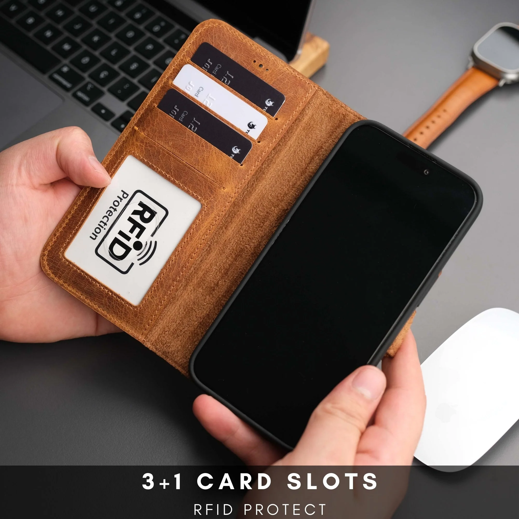 Casper Leather iPhone 15 Pro Wallet Case | Detachable MagSafe Compatible RFID Protection - Image 58
