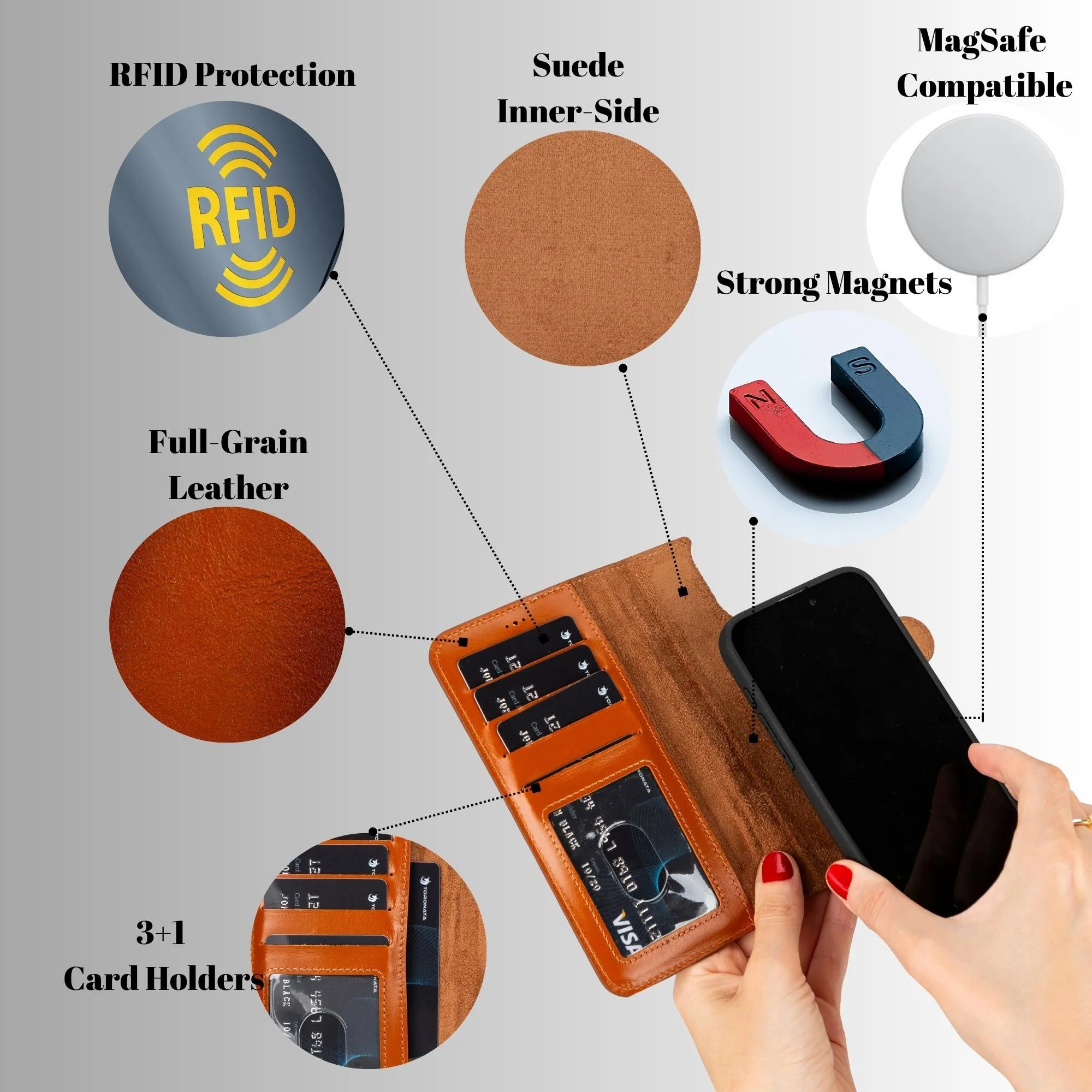 Casper Leather iPhone 15 Series Wallet Case - Image 23