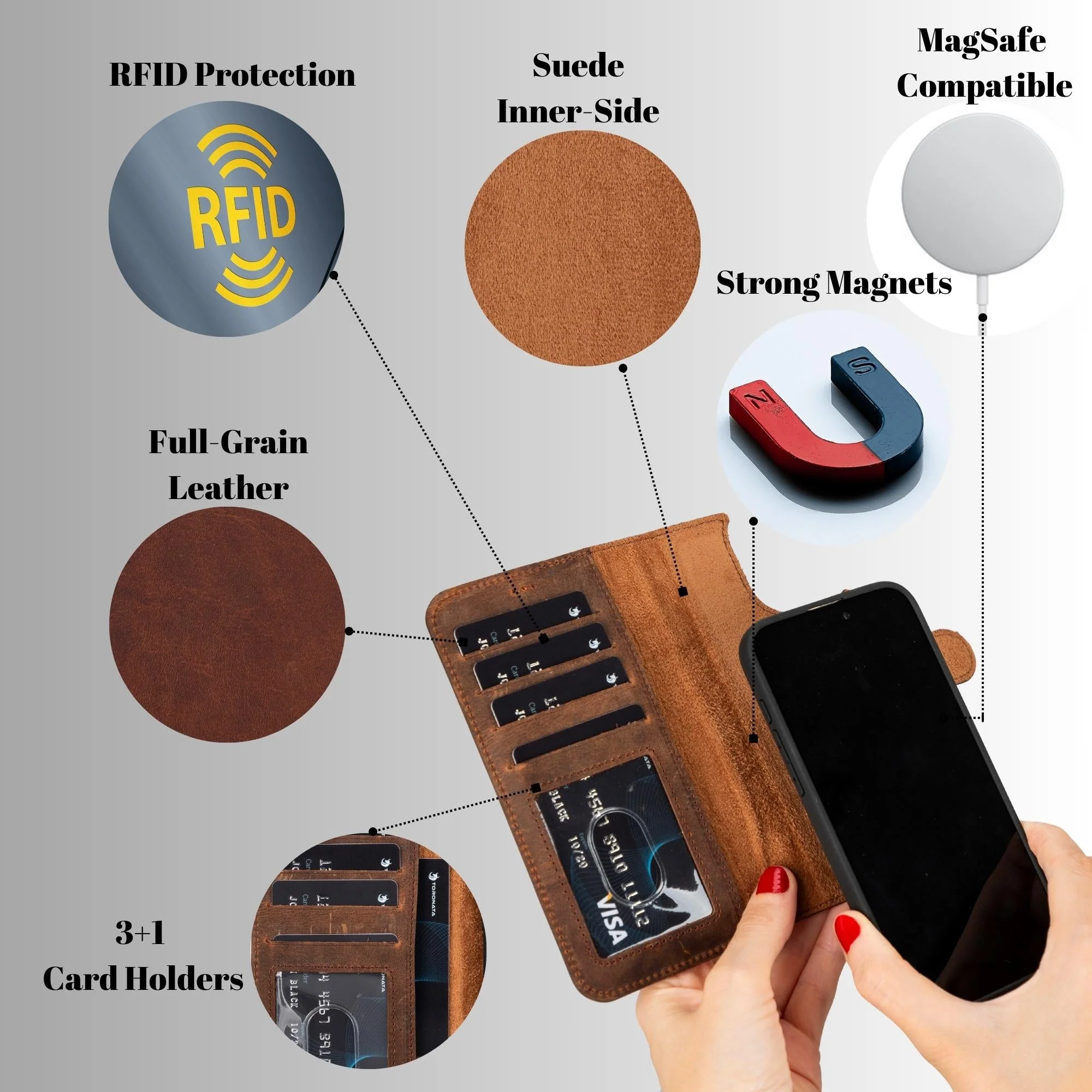 Casper Leather iPhone 15 Series Wallet Case - Image 45