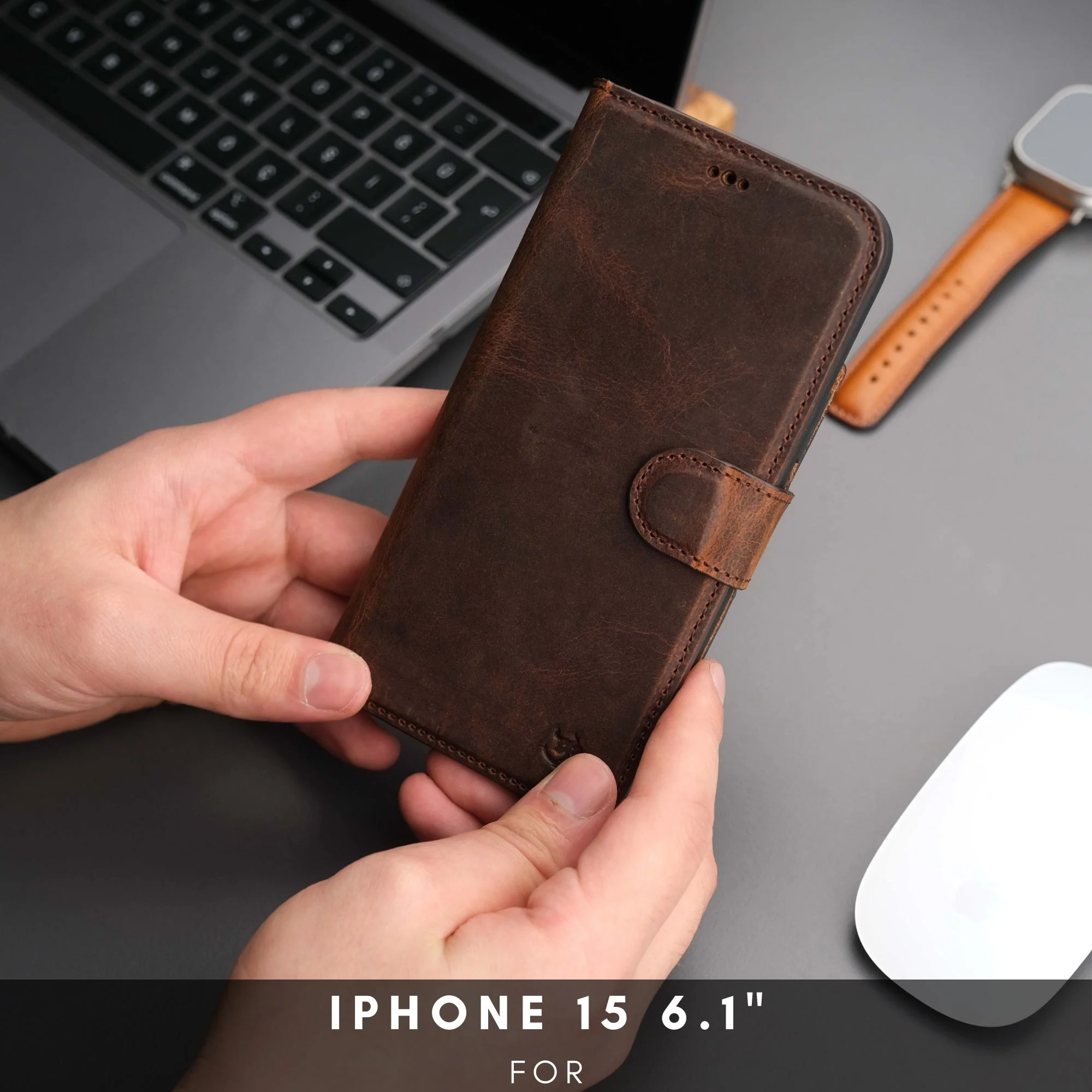 Casper Leather iPhone 15 Wallet Case | Detachable MagSafe Compatible RFID Protection - Image 12