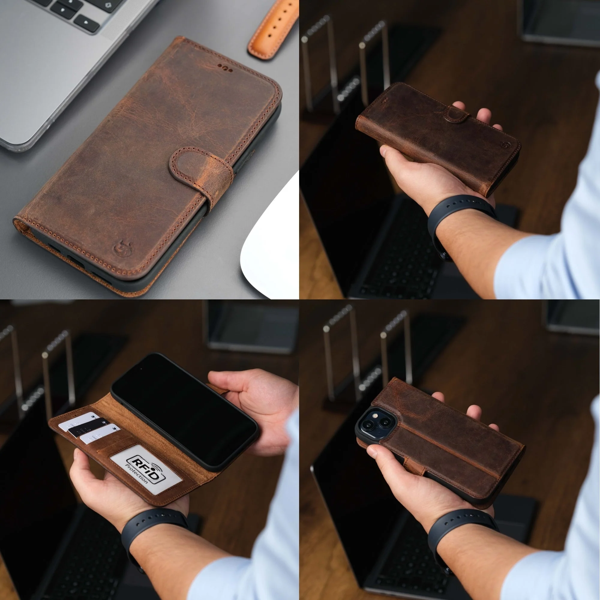 Casper Leather iPhone 15 Wallet Case | Detachable MagSafe Compatible RFID Protection - Image 17