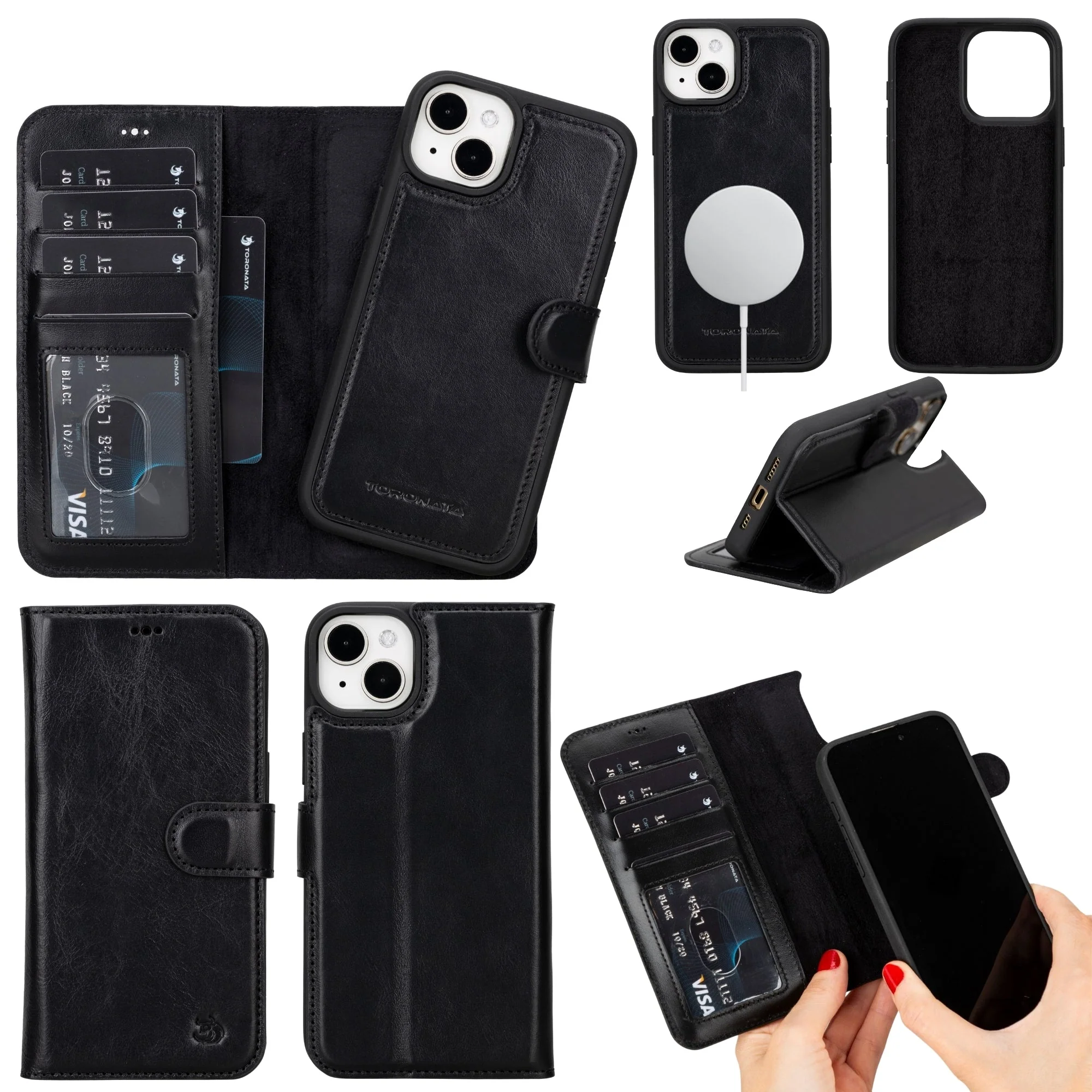 Casper Leather iPhone 15 Wallet Case | Detachable MagSafe Compatible RFID Protection - Image 28