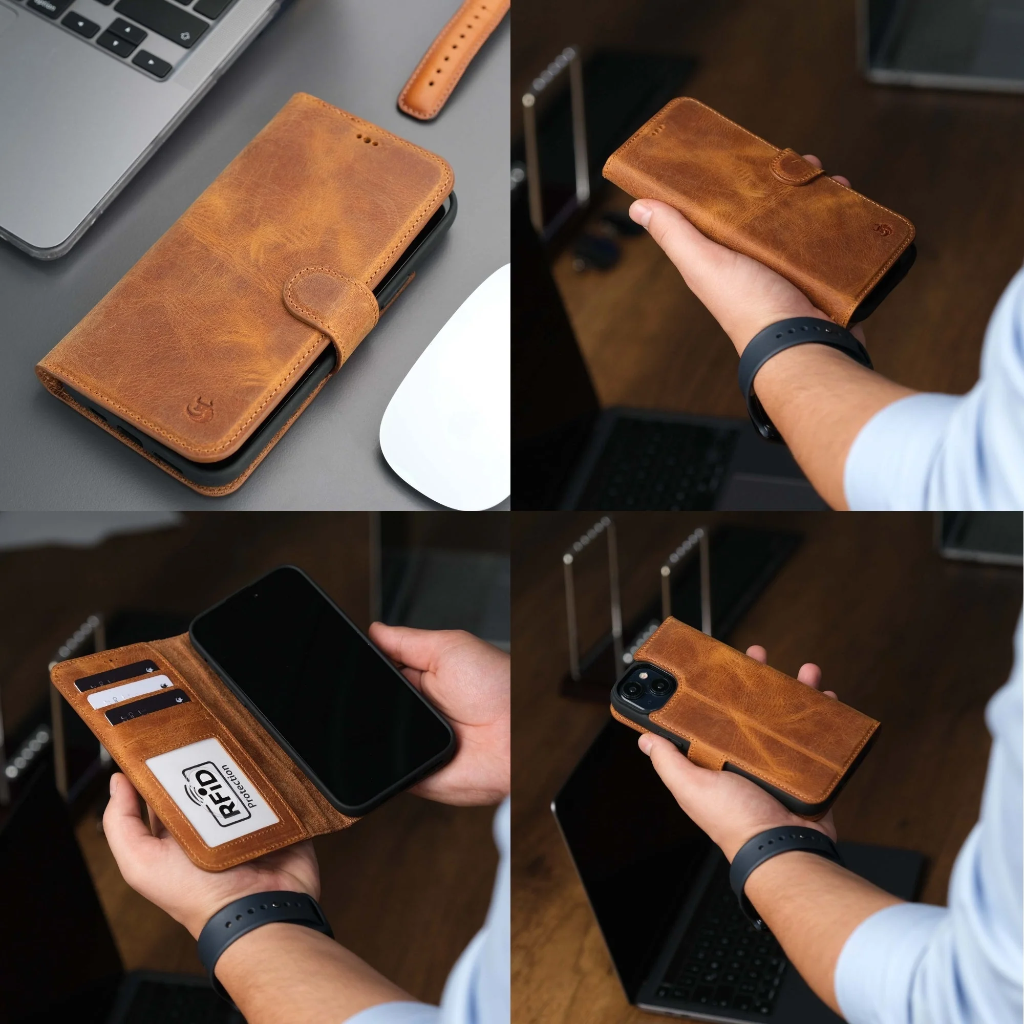 Casper Leather iPhone 15 Wallet Case | Detachable MagSafe Compatible RFID Protection - Image 44