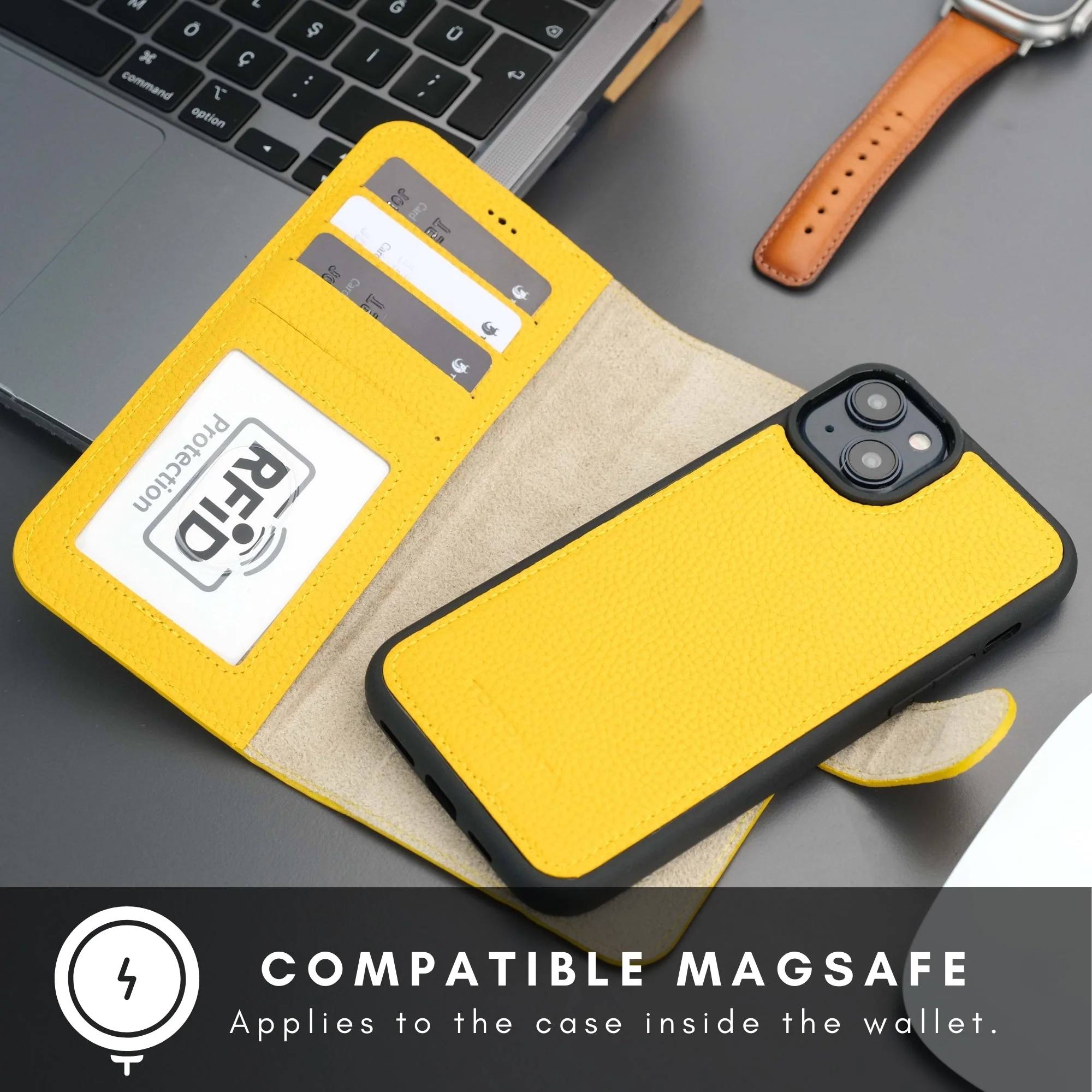 Casper Leather iPhone 15 Wallet Case | Detachable MagSafe Compatible RFID Protection - Image 68