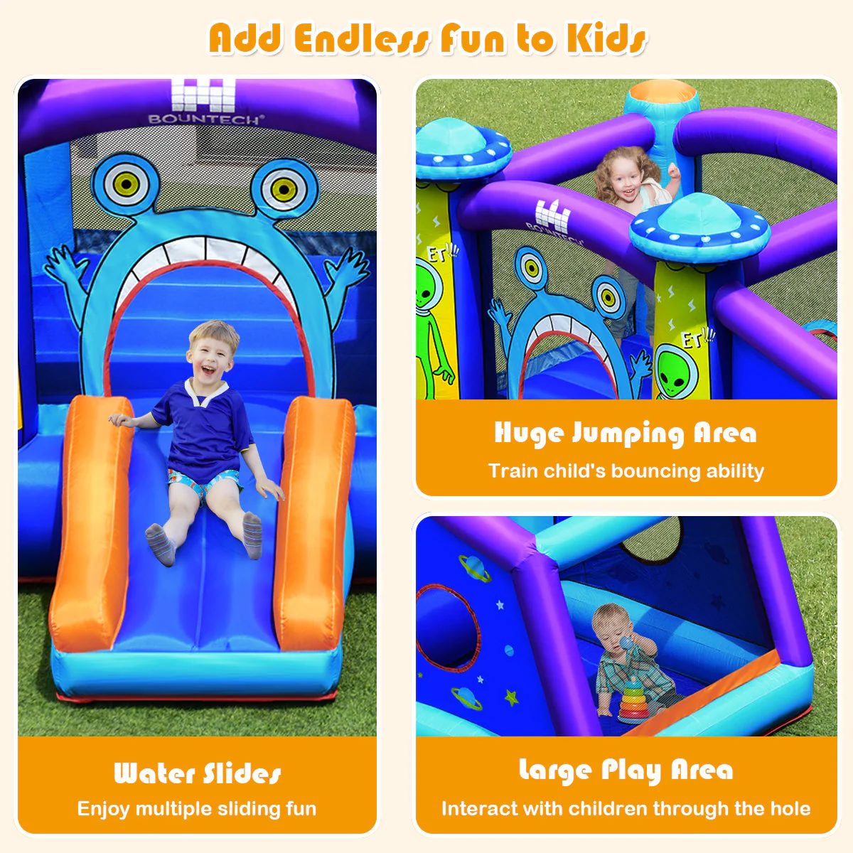Castle Jumping Bouncer with Water Slide and 550W Blower - Image 8