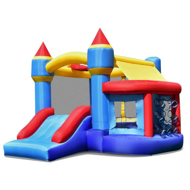 Castle Slide Inflatable Bounce House with Ball Pit and Basketball Hoop - Image 2