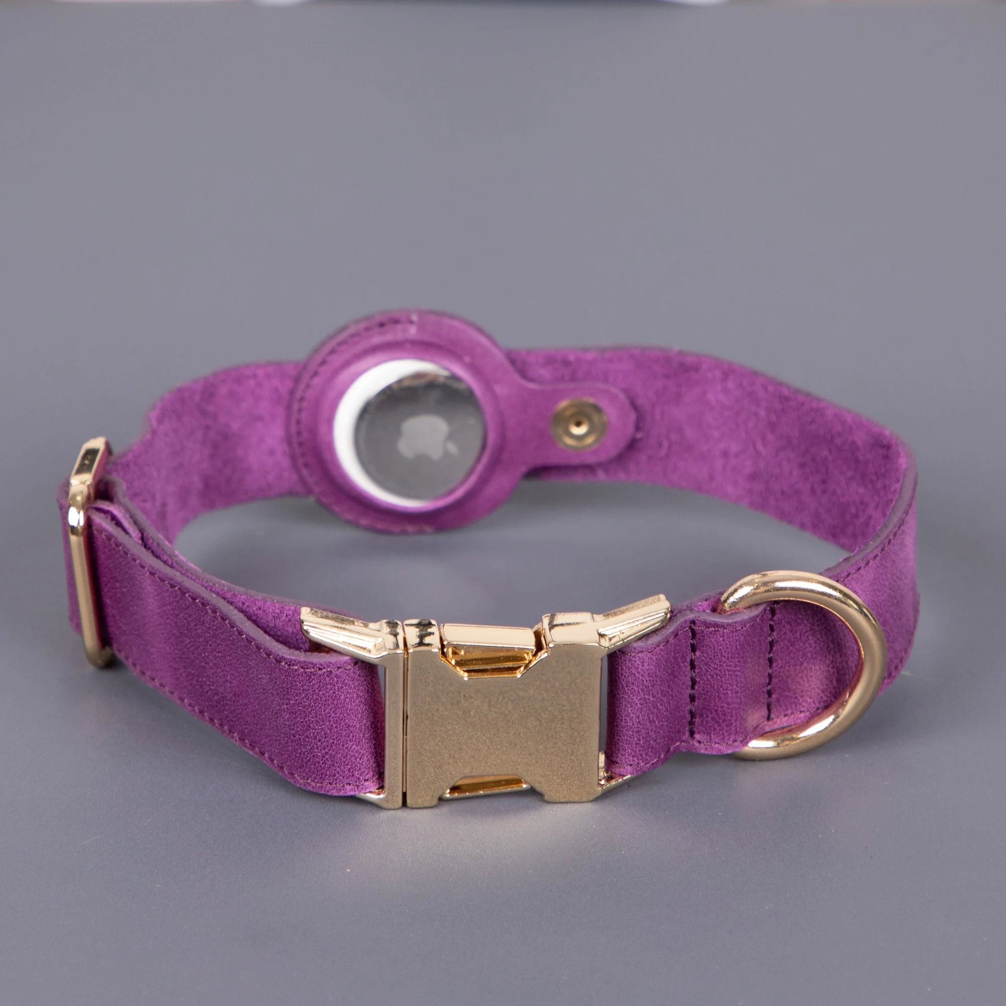 Charlotte Handcrafted Calfskin Leather Dog Collar - Compatible with AirTag - Image 18