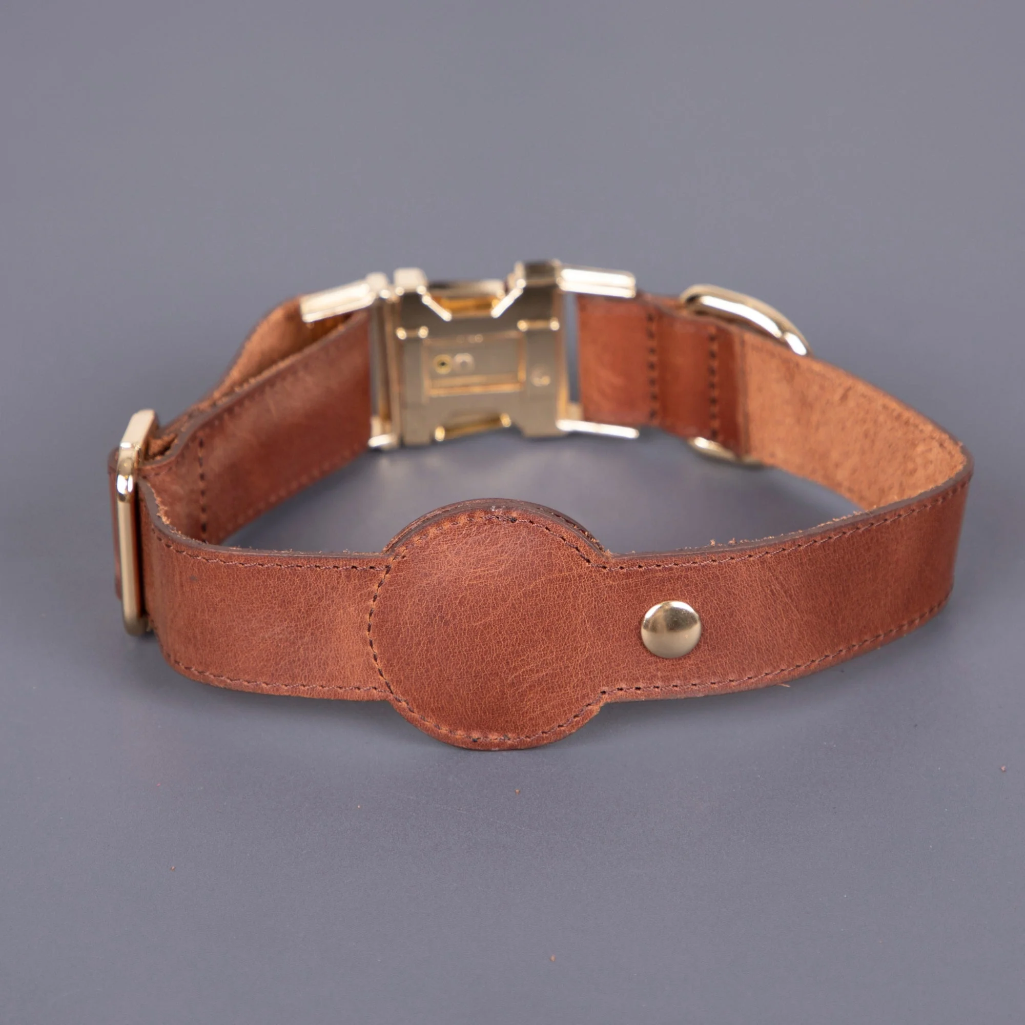 Charlotte Handcrafted Calfskin Leather Dog Collar - Compatible with AirTag - Image 23