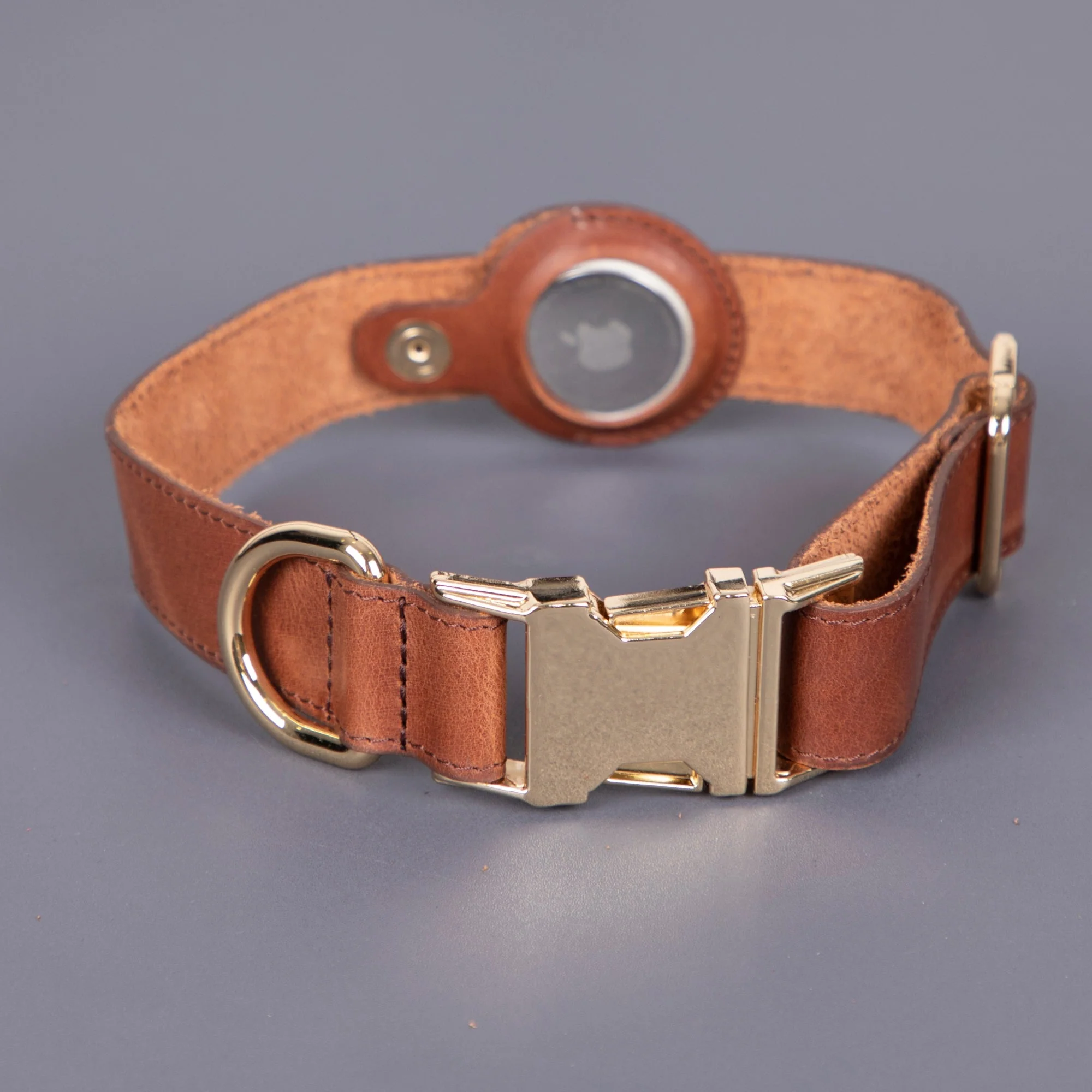 Charlotte Handcrafted Calfskin Leather Dog Collar - Compatible with AirTag - Image 24