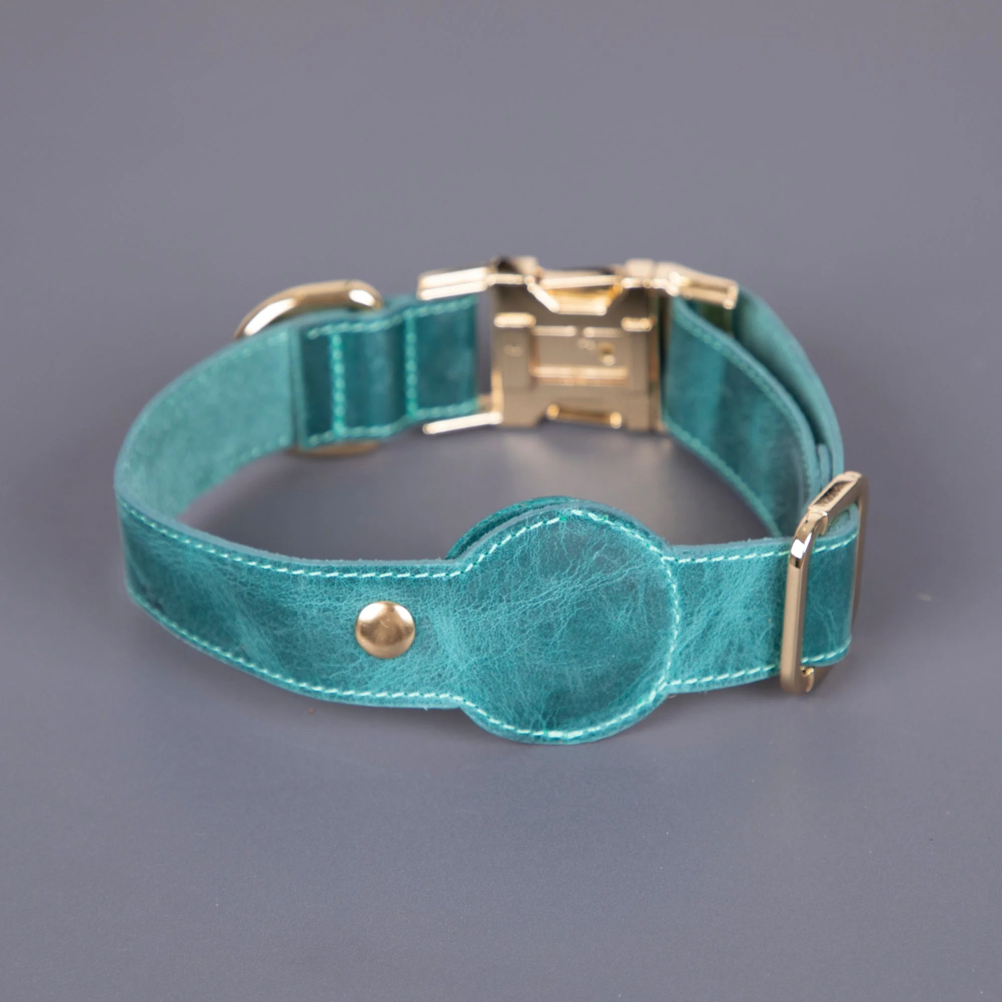 Charlotte Handcrafted Calfskin Leather Dog Collar - Compatible with AirTag - Image 25