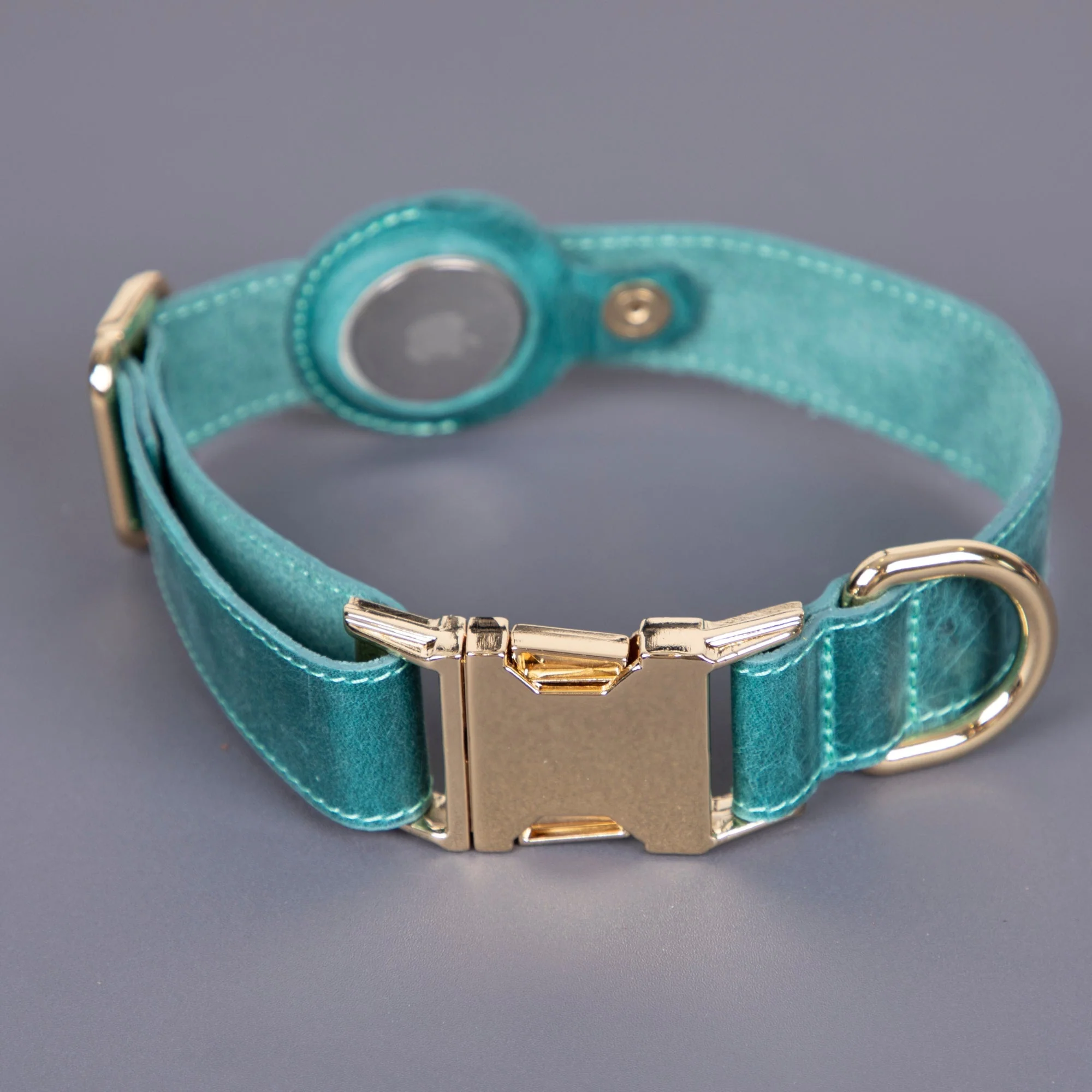 Charlotte Handcrafted Calfskin Leather Dog Collar - Compatible with AirTag - Image 26