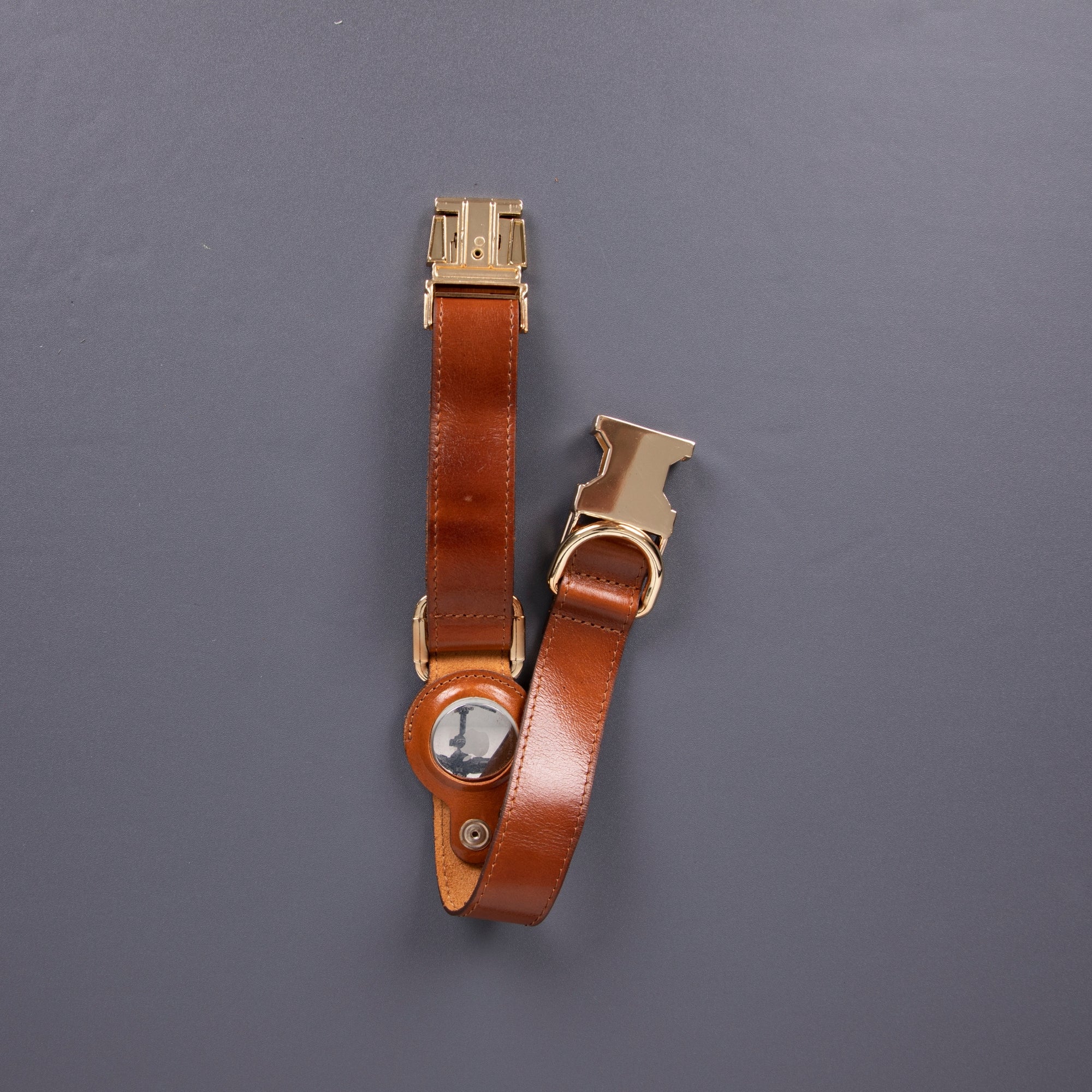 Charlotte Handcrafted Calfskin Leather Dog Collar - Compatible with AirTag - Image 3