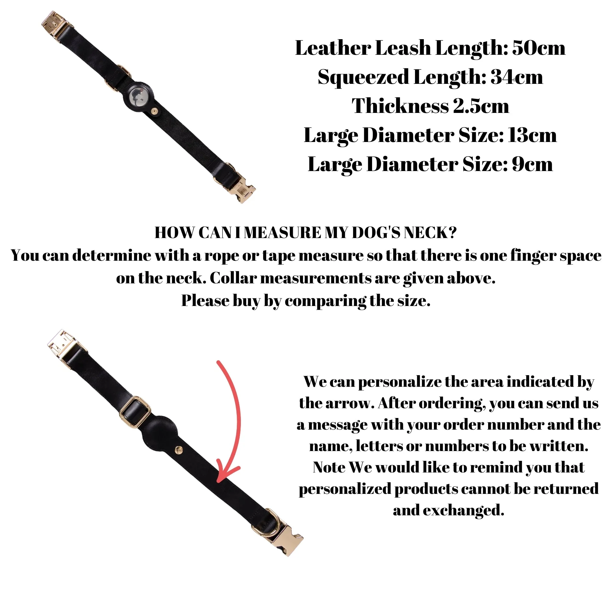 Charlotte Handcrafted Calfskin Leather Dog Collar - Compatible with AirTag - Image 7