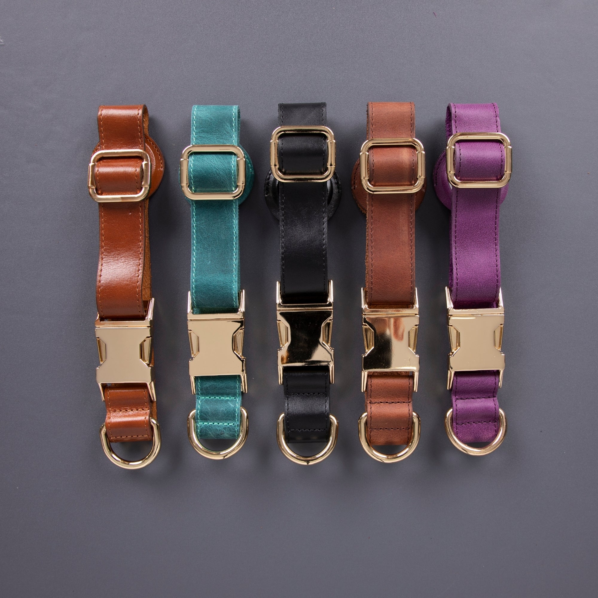 Charlotte Handcrafted Calfskin Leather Dog Collar - Compatible with AirTag - Image 8
