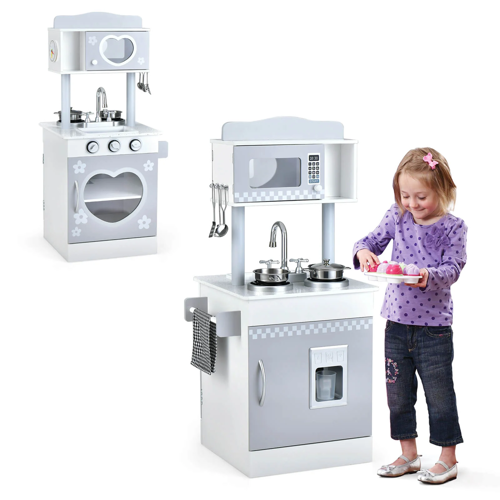 Chef Pretend Kitchen Playset with Cooking Oven and Sink for Toddlers - Image 3