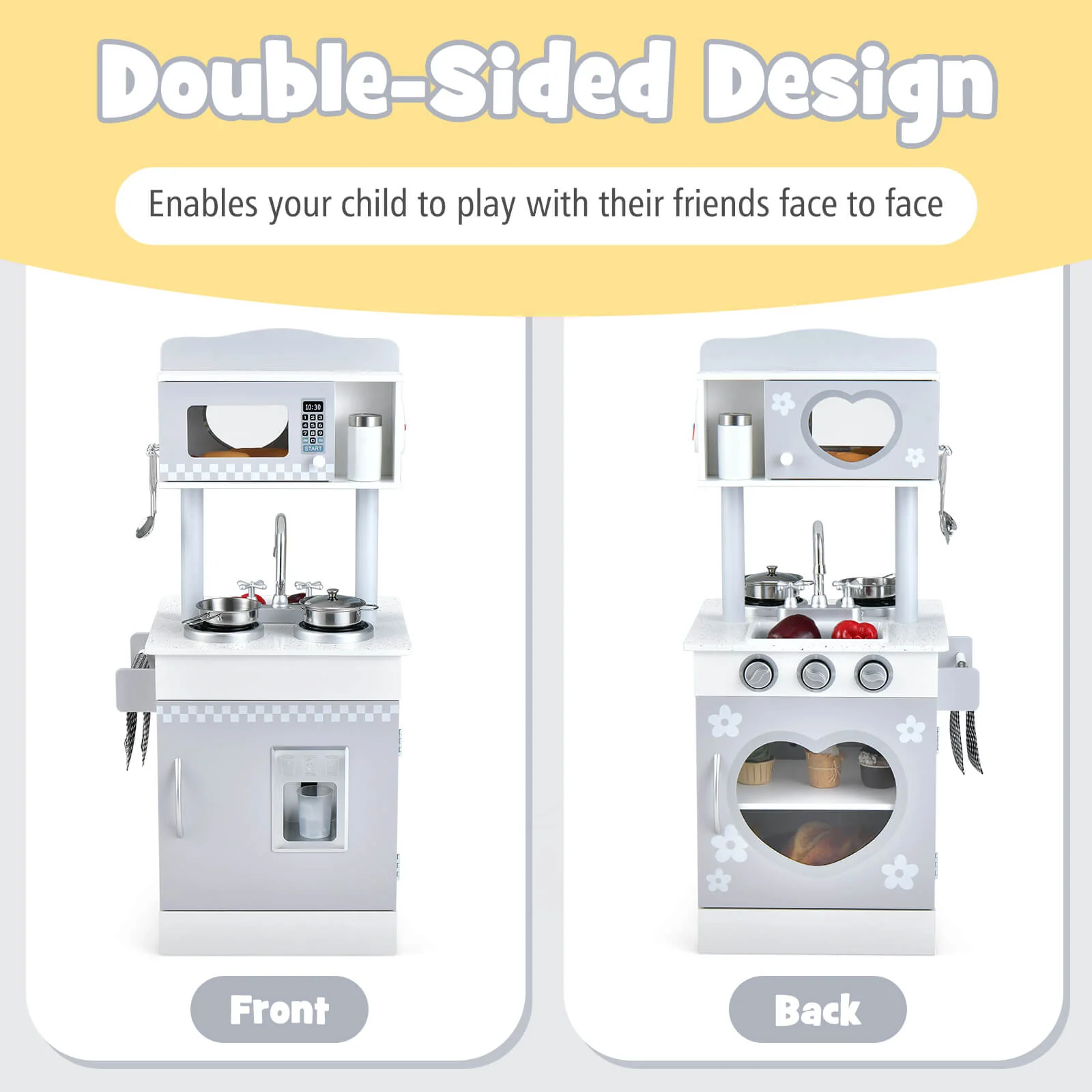 Chef Pretend Kitchen Playset with Cooking Oven and Sink for Toddlers - Image 5