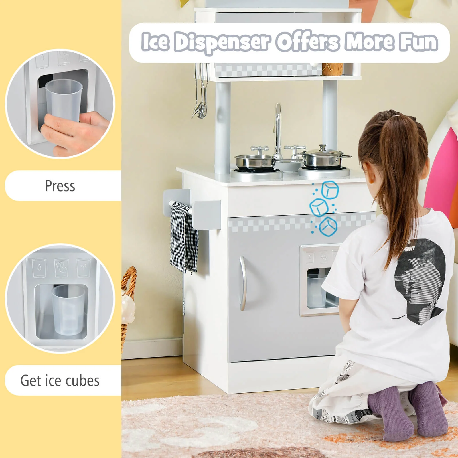 Chef Pretend Kitchen Playset with Cooking Oven and Sink for Toddlers - Image 6