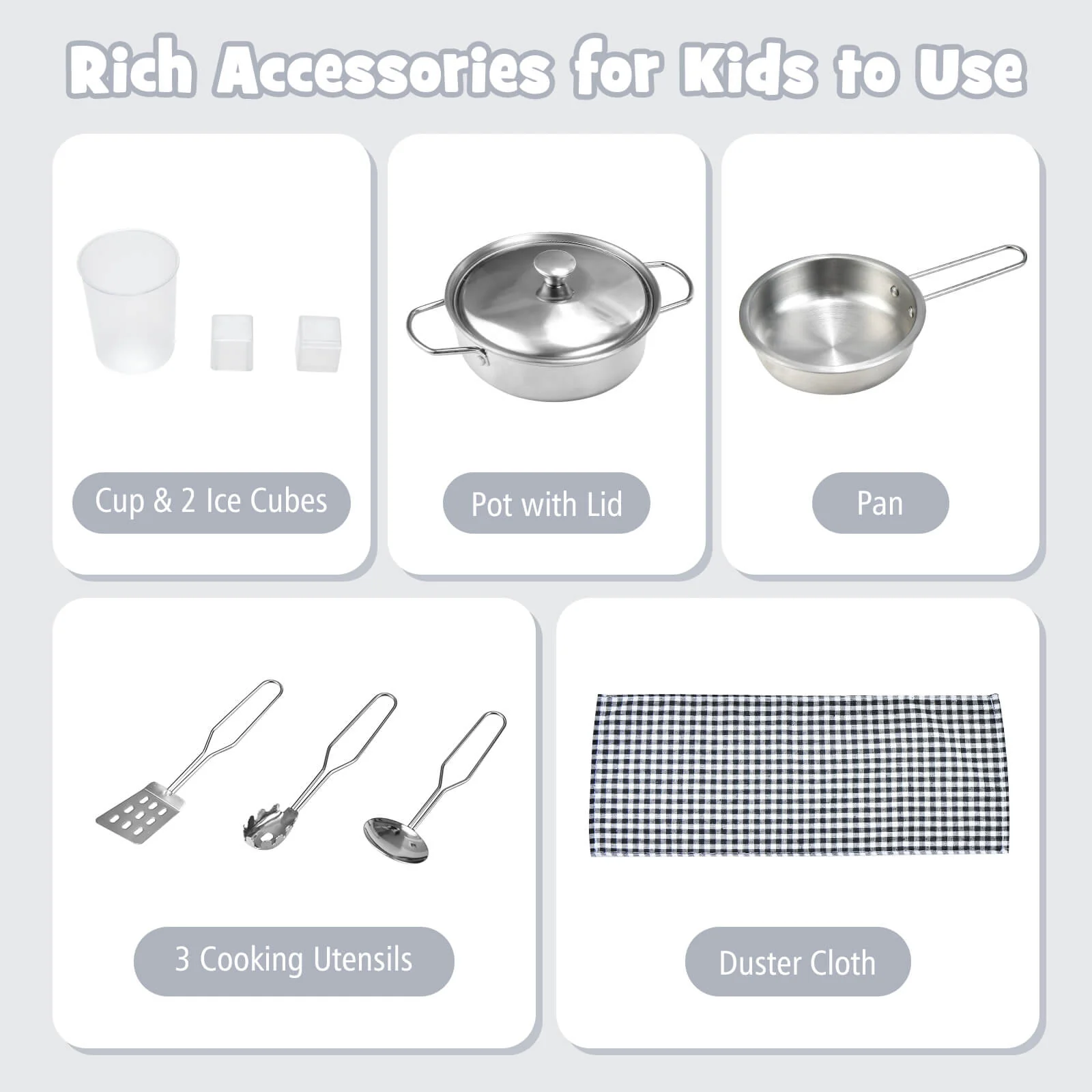 Chef Pretend Kitchen Playset with Cooking Oven and Sink for Toddlers - Image 8