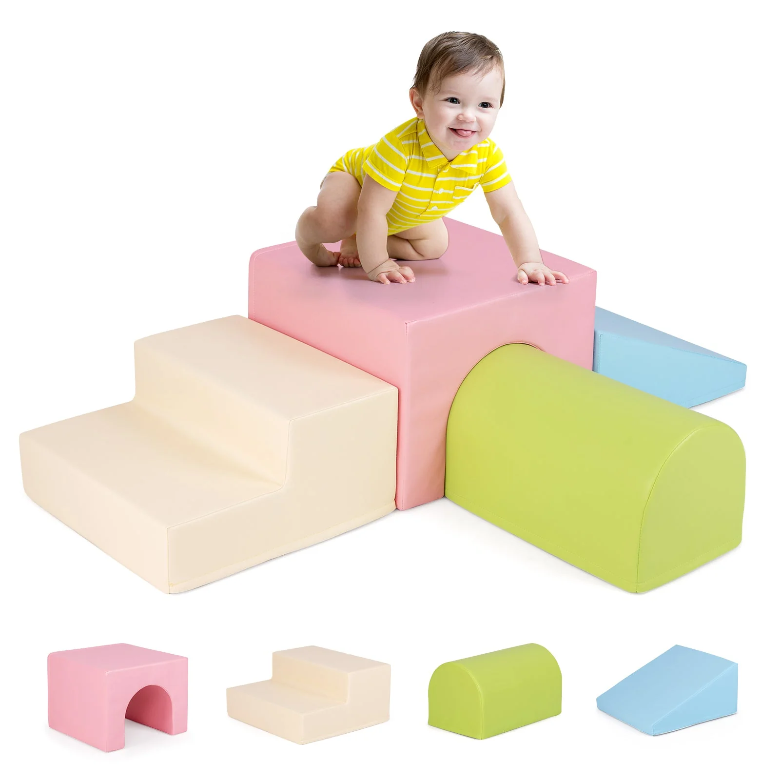 Climb and Crawl Foam Block Play Set for Infant Baby-Multicolor - Image 3