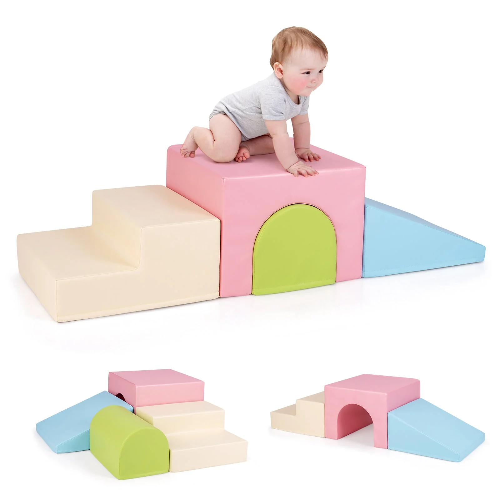 Climb and Crawl Foam Block Play Set for Infant Baby-Multicolor - Image 4