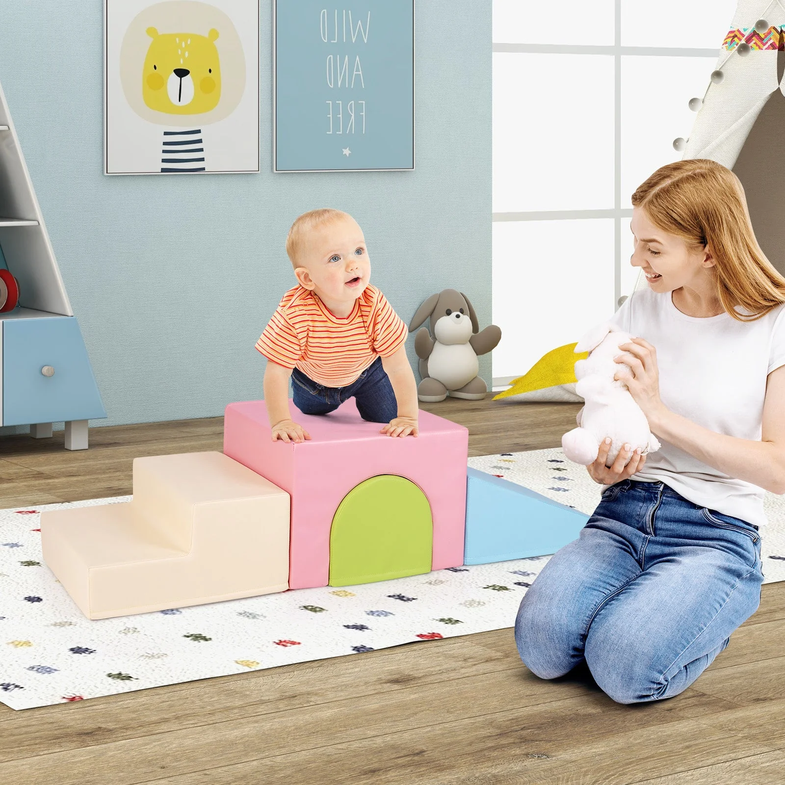Climb and Crawl Foam Block Play Set for Infant Baby-Multicolor - Image 6